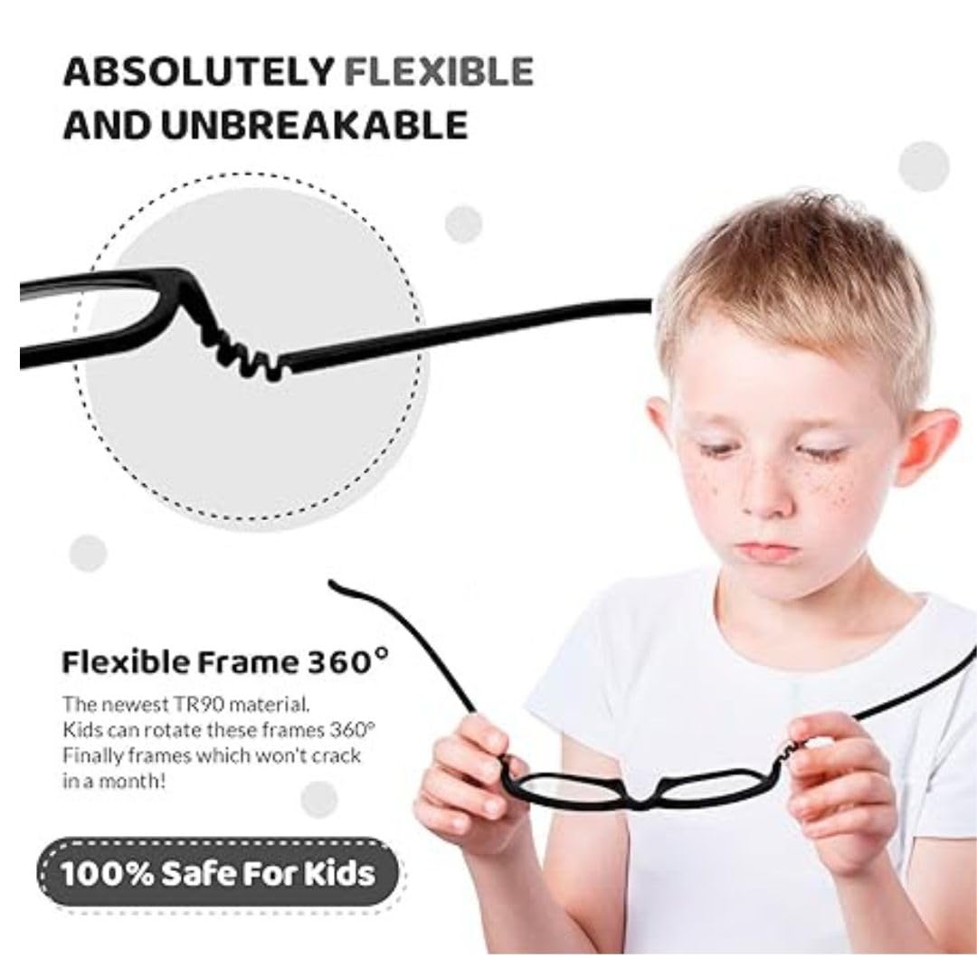 Redex Stylish Full Rim Rectangle Shape Flexible & Unbreakable Eyeglasses for Kids (Brown) - Image 6 thumbnail