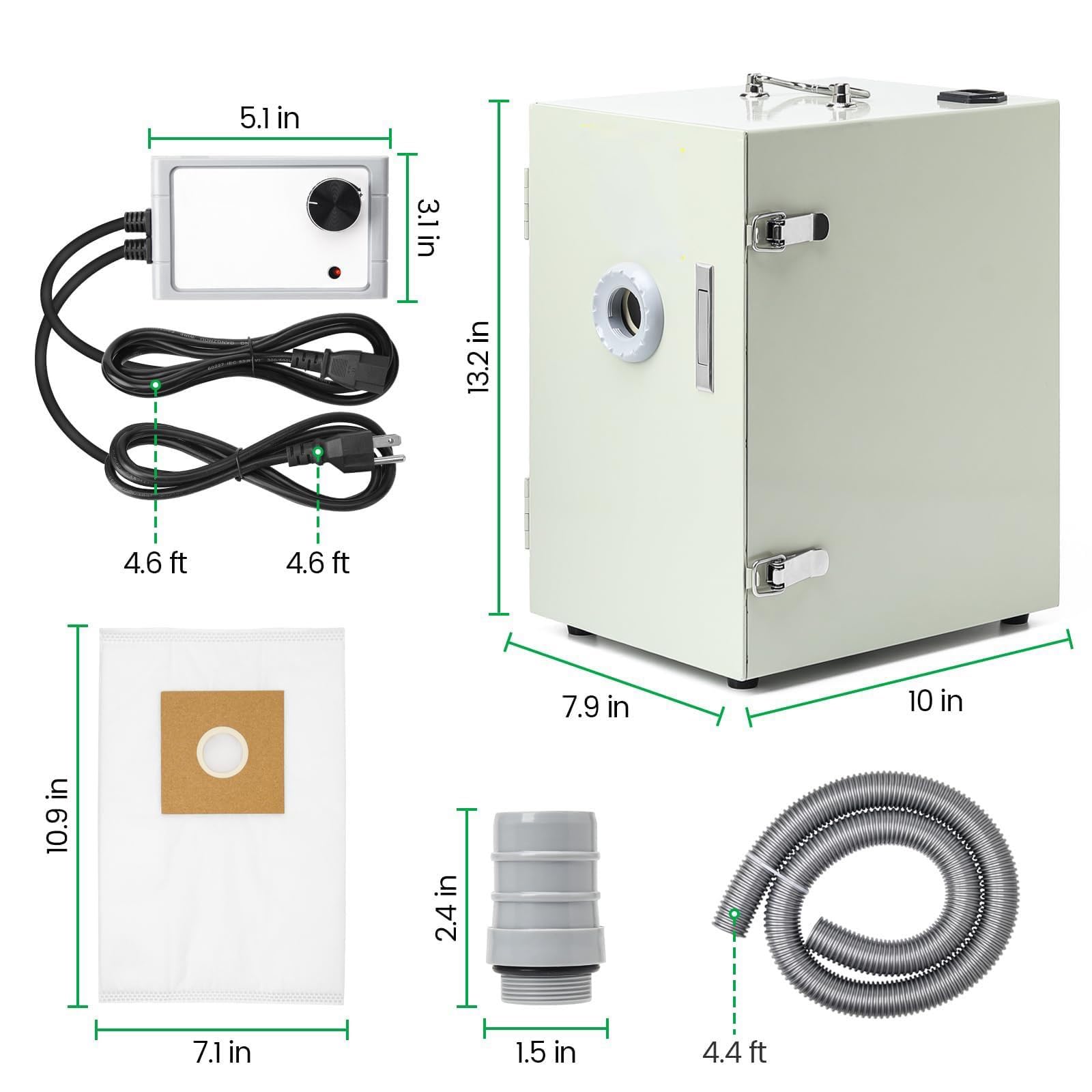 Aspirapolvere digitale a fila singola for laboratorio dentale portatile da 500 W, attrezzatura for pulizia dentale rettangolare JT-26