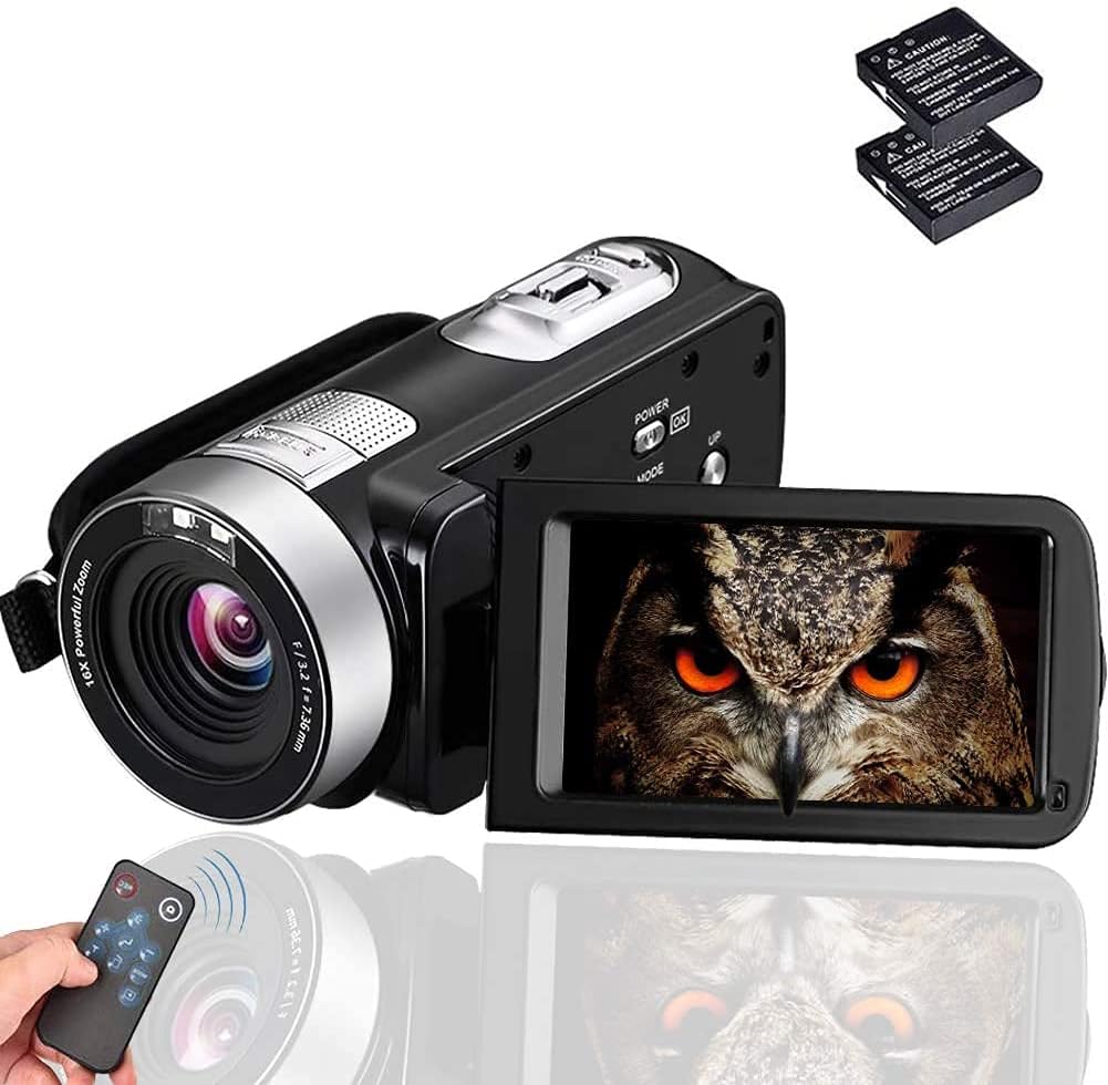 Camcorder Video Camera Full HD 1080p Vlogging Camera 18X Digital Zoom Night Vision Digital Camera Pause Function with 3.0” LCD and 270 Degree Rotation Screen