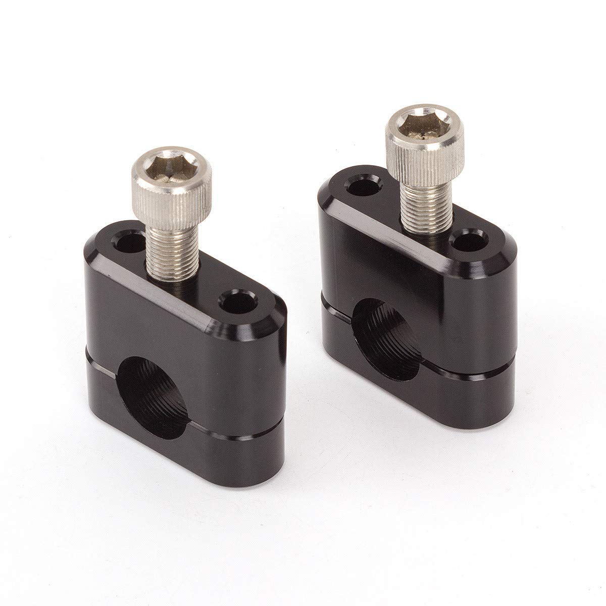 22 mm Standard-Lenker-Lenker, Fat Bar Riser Mount Clamp Adapter Universal Motorrad Pit Dirt Bike Racing ATV CNC Aluminium Lenkerhalterungen Riser Clamp Schwarz
