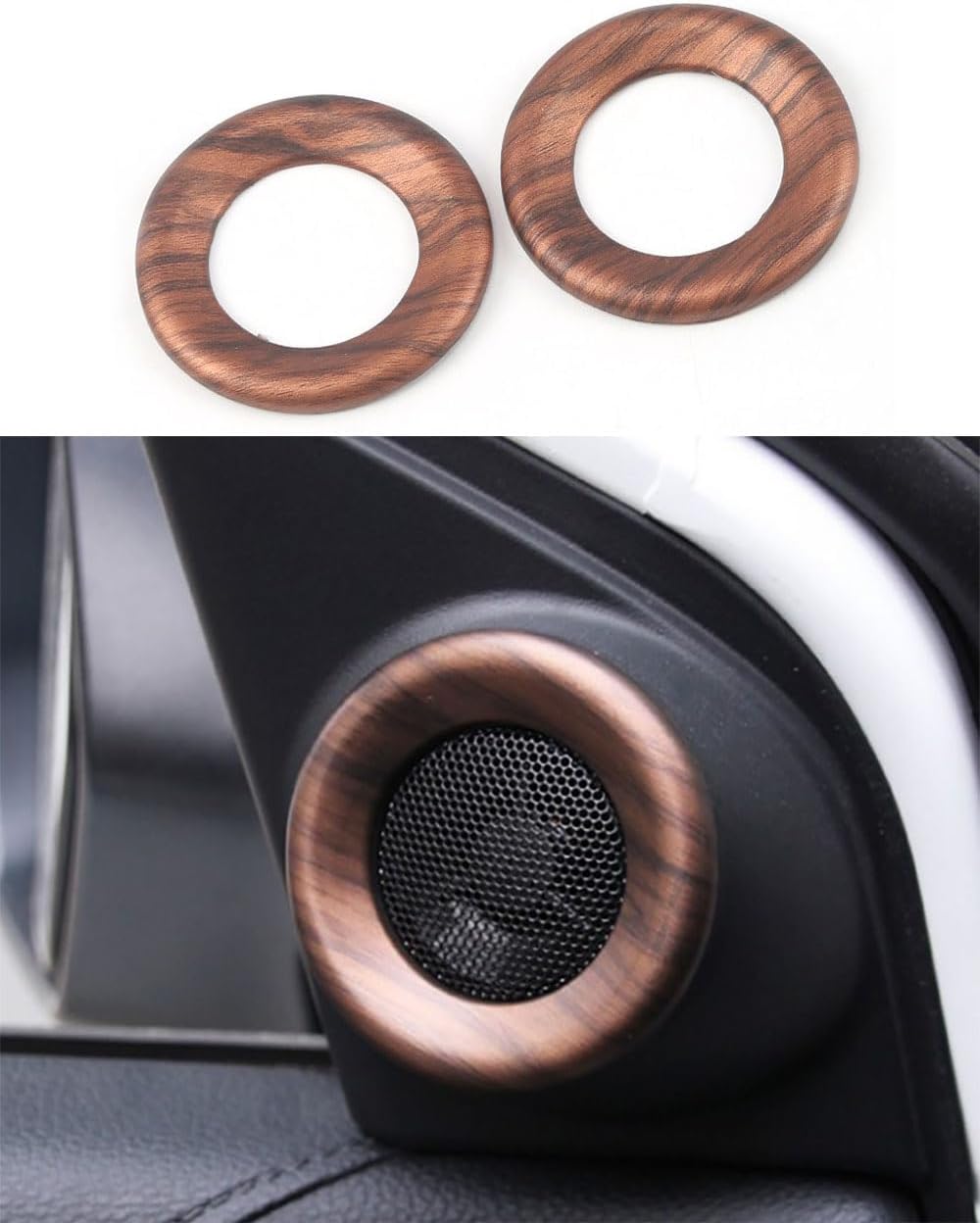 Car Accessories Fit for CRV ABS Speaker Front Door Horn Loudspeaker Decorations Circle Trims Fit for Honda CR-V 2017 2018 2019 2020 2021 2PCS (Matte Silver)
