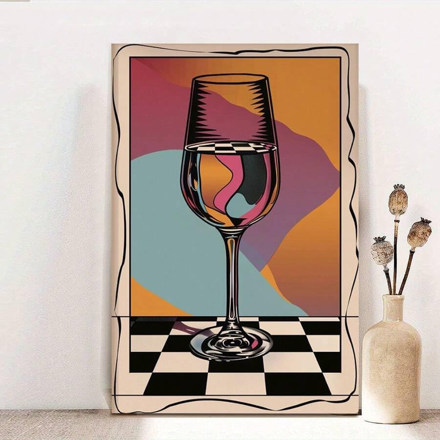 Affiche d'art sur toile colorée 21x30cm style vintage