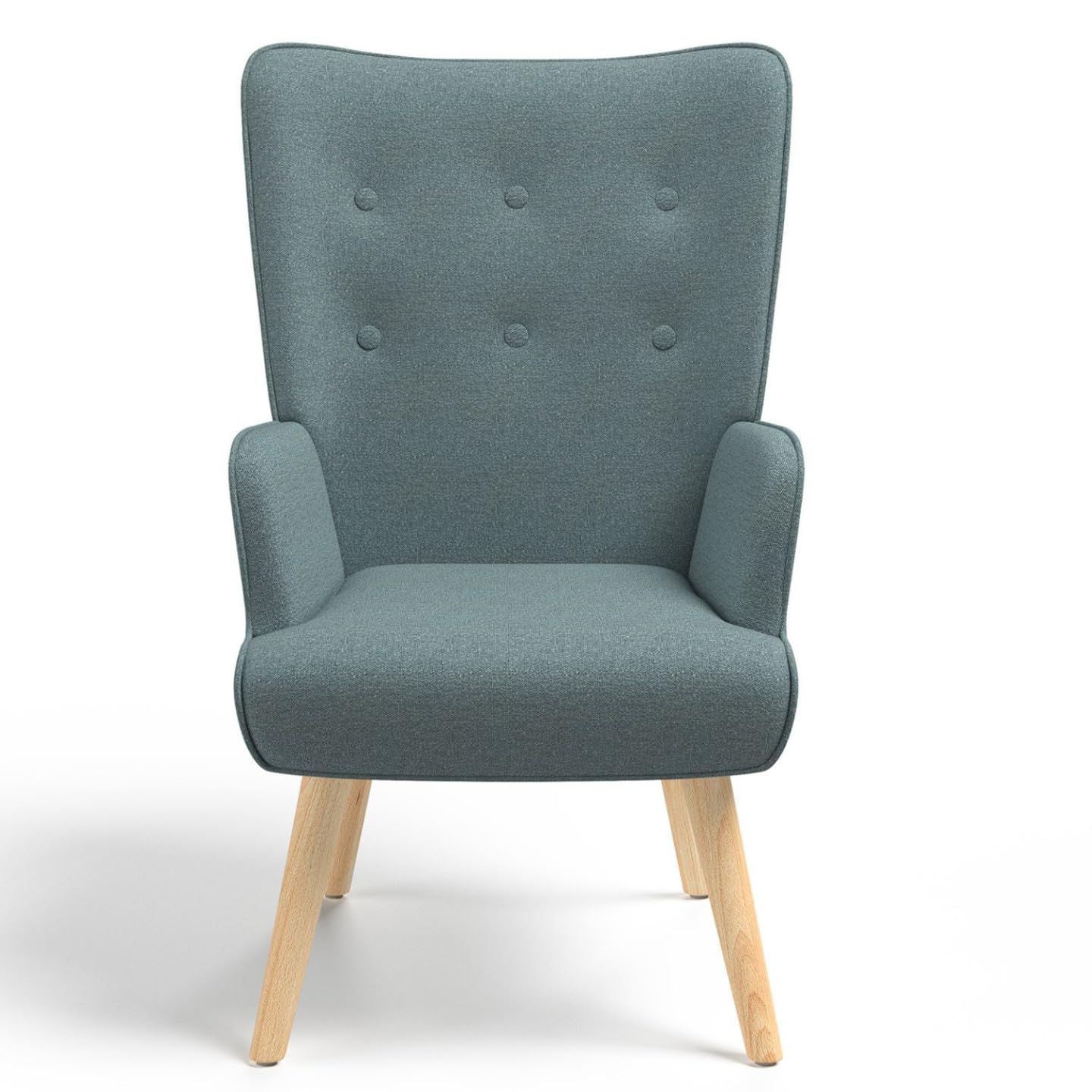 IDMarket Ivar - Sillón escandinavo en tejido verde Eucalipto