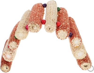 Parrot Toys Hamster Ladder Bridge Climbing Toy Hamster Playground Toy Natural Corn cob Steps Stairs Animal Cage Platform for Chinchilla Rat Gerbil Birds Bird Cage Accessories