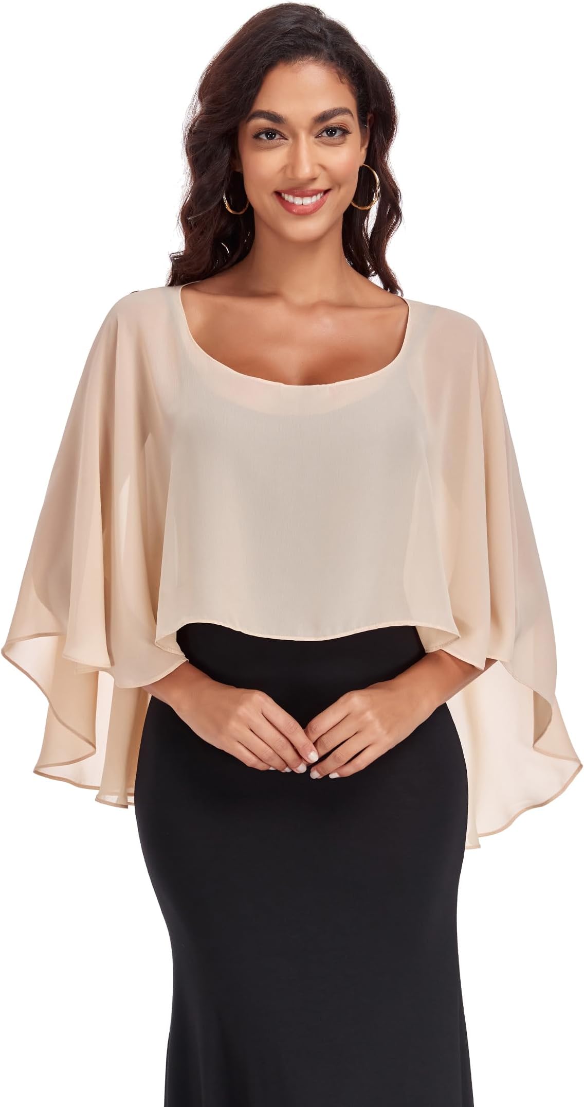 Sheer Shawls and Wraps for Evening Dresses Chiffon Capes for Women Soft Wedding Cover Up