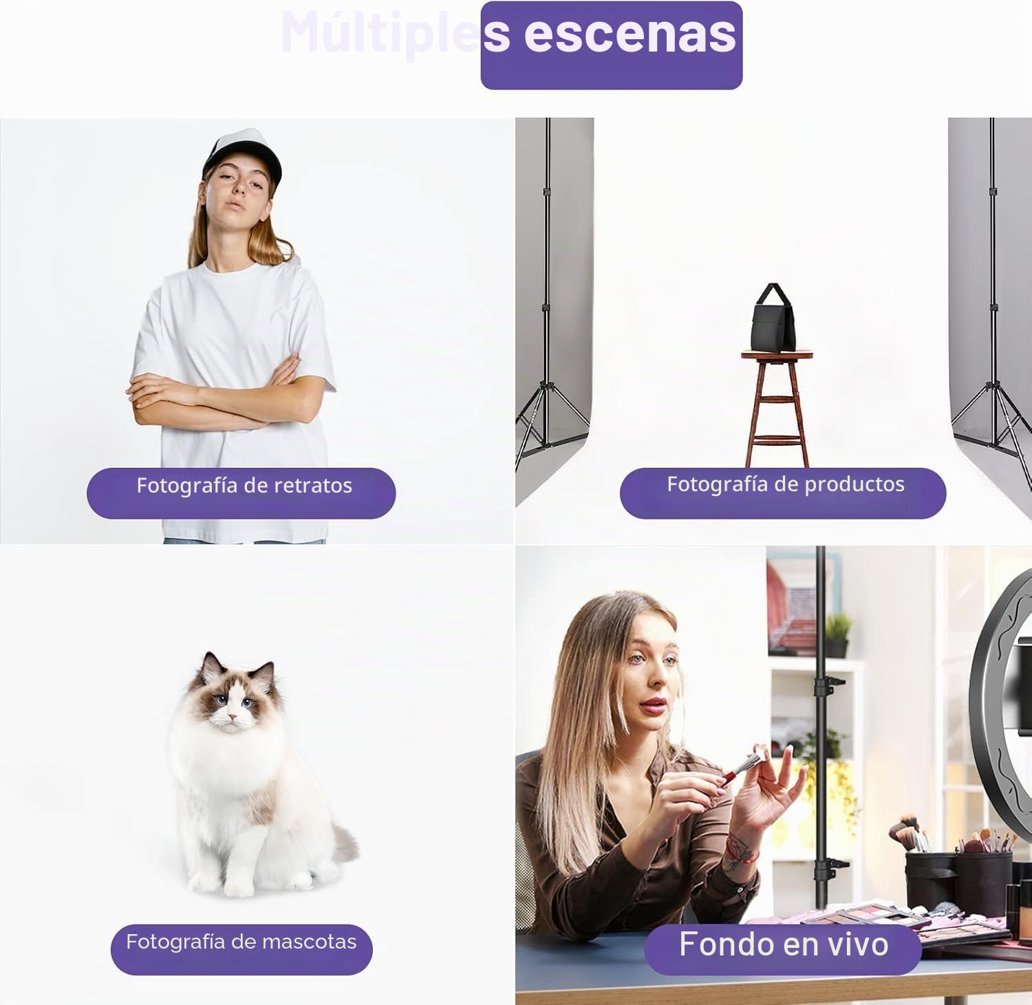 EMART Fondo Fotográfico Blanco, 1,3x4,9m Rollo de Papel Telón de Pared | Mate Sin Costuras para Sesión de Fotos, Fotografía de Producto, Retrato