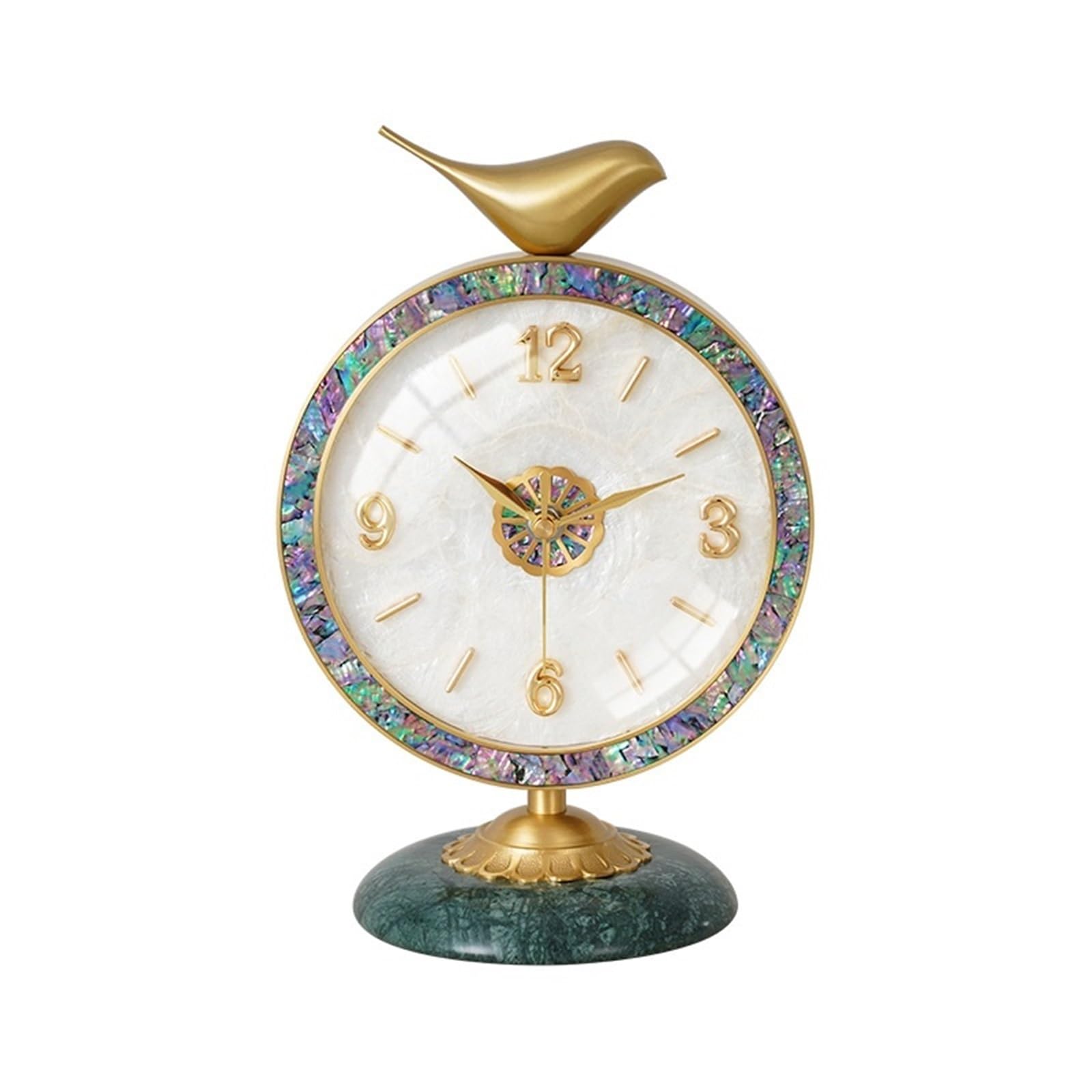 Kaminuhr Licht Shell Uhr Messing Hause Desktop Ornamente Wohnzimmer Tischuhr