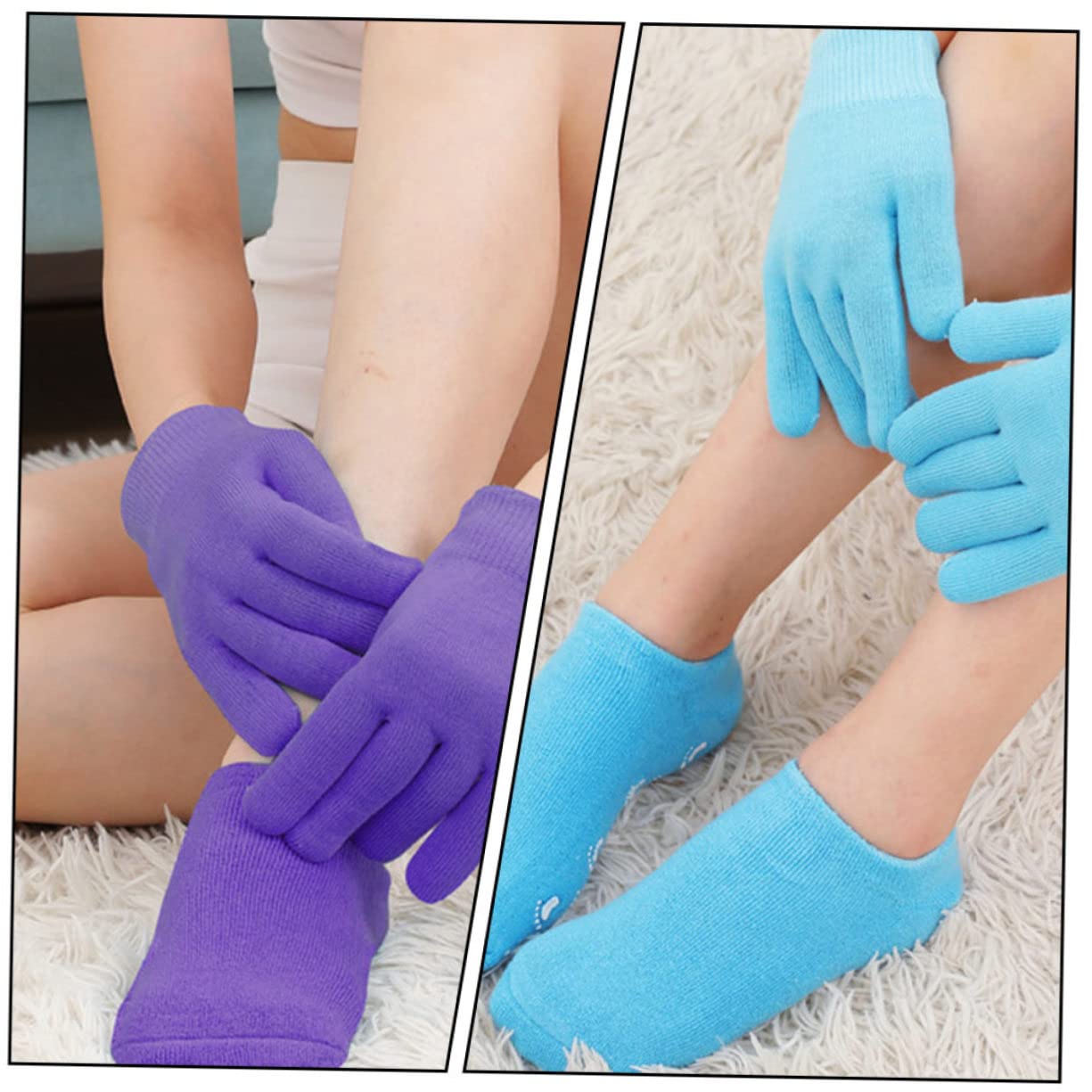 SHERCHPRY Feuchtigkeitsspendende Gel Socken Handschuhe 2 Stück zur Pflege Trockener Haut