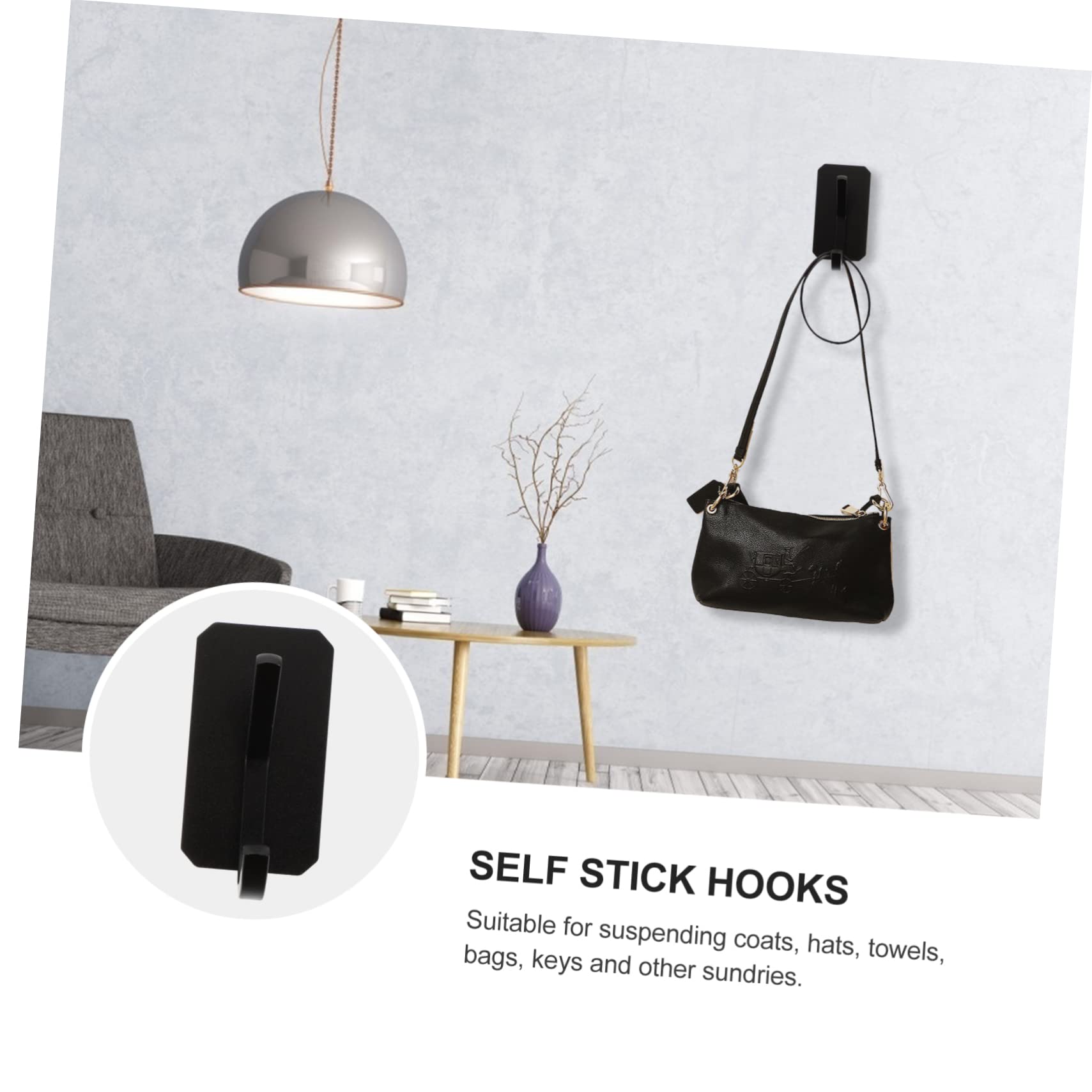 MAGICLULU 6piezas Ganchos Adhesivos Para Pared De Impermeables y Resistentes Para Cocina y Baño Almacenamiento De Ropa y Accesorios
