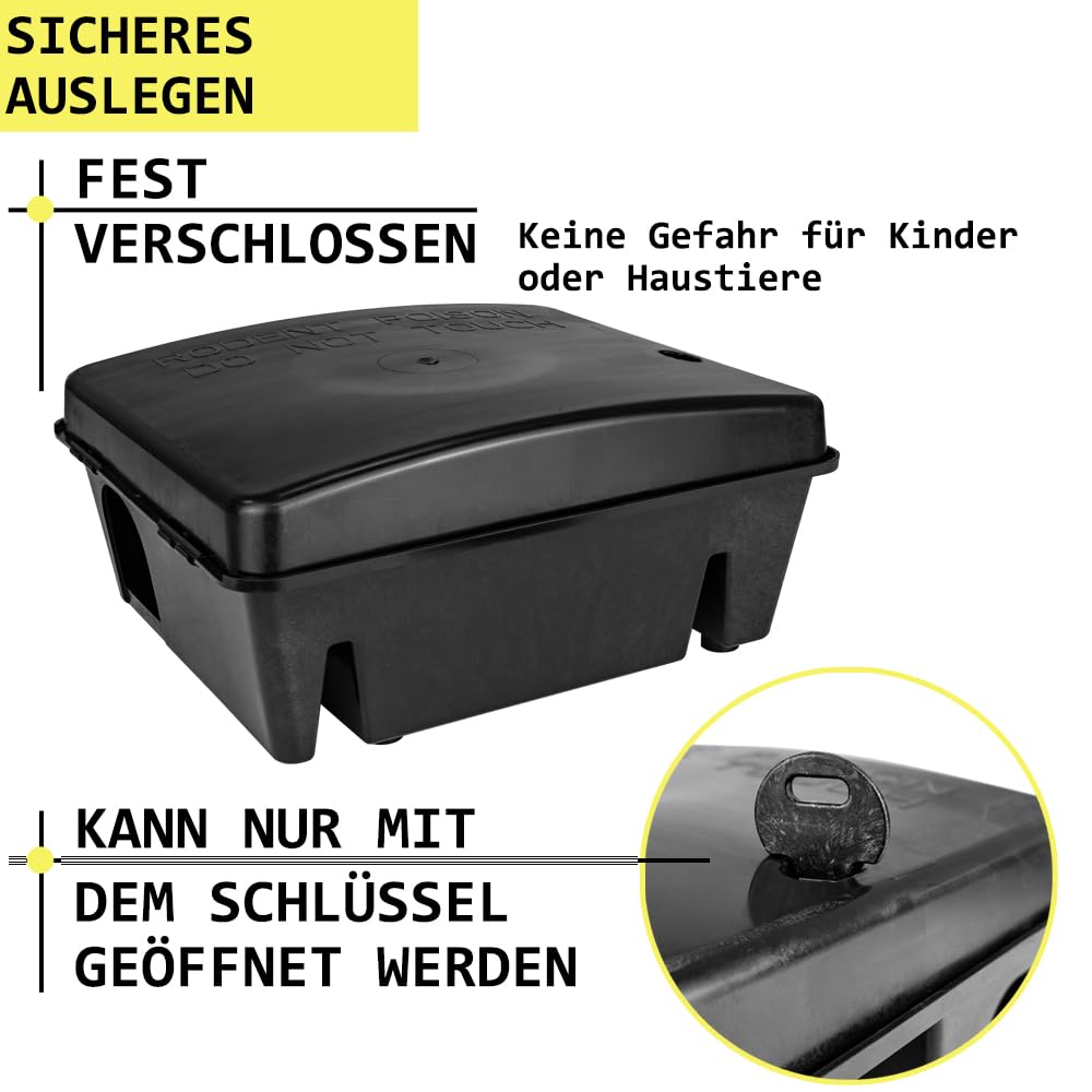 8x Scatola per esche Trappola per topi Bait Station Rat Sicuro per i Bambini Animaletti Interno Esterno Petigi