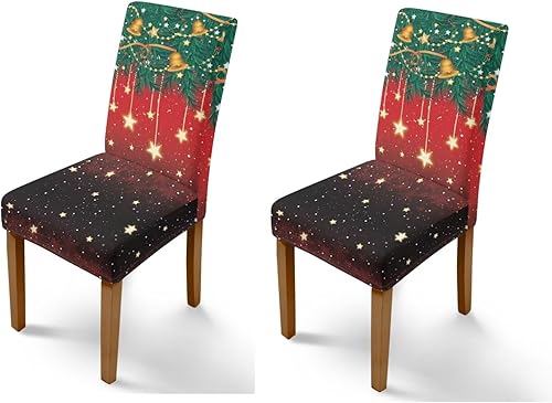 Miniatura 57 de Rnyleeg Juego de 1 fundas de asiento de Feliz Navidad para sillas de comedor, fundas elásticas suaves y cómodas para sillas de comedor con estampado