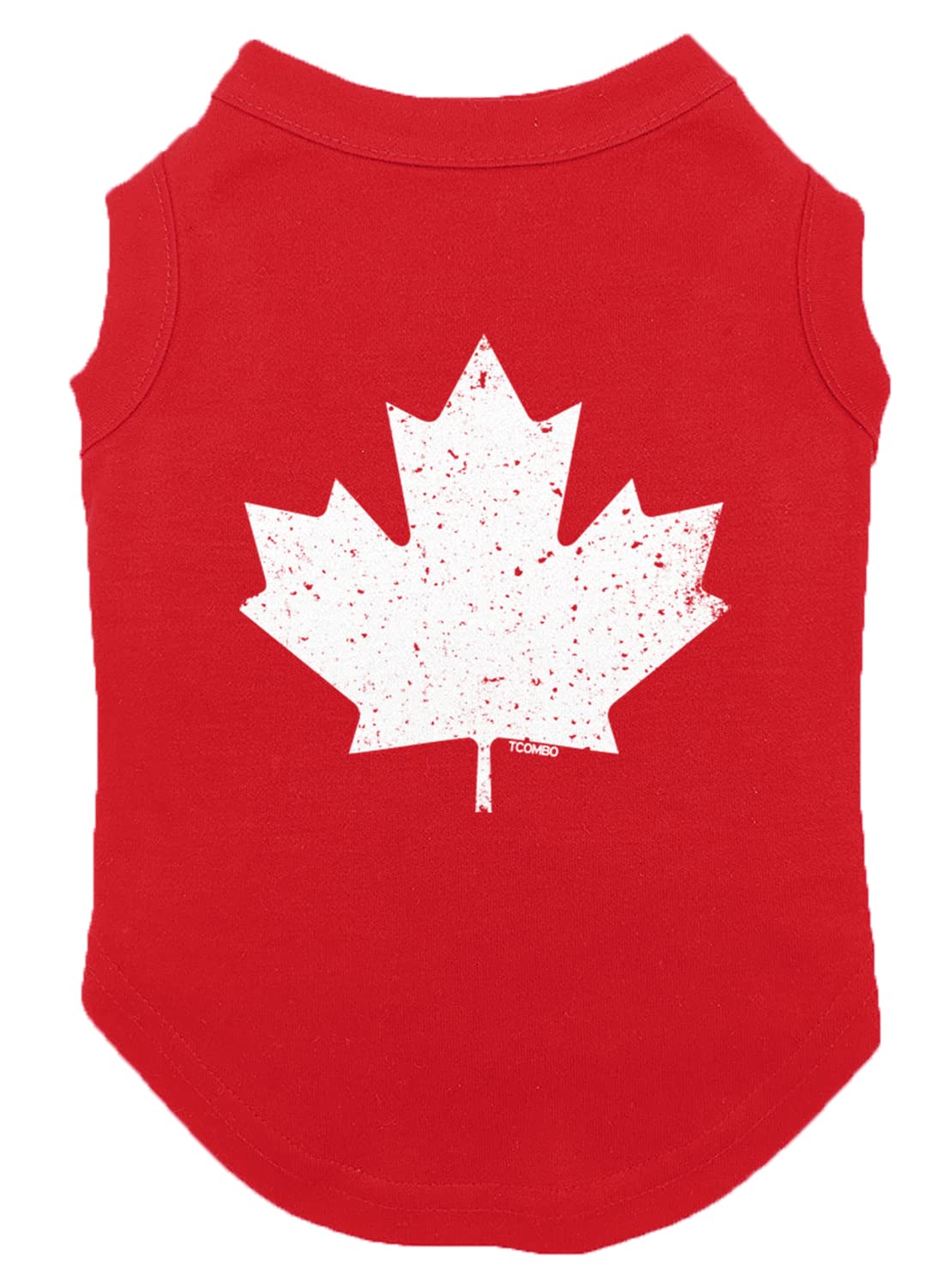 Tcombo Canadian Maple Leaf Dog Shirt (Red, Medium)