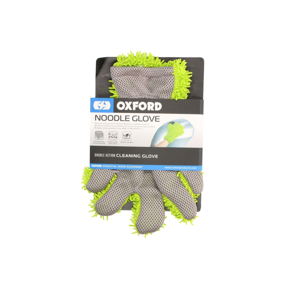 Oxford Motorcycle Cleaning - Microfibre Noodle Wash Glove - Green (OX261)
