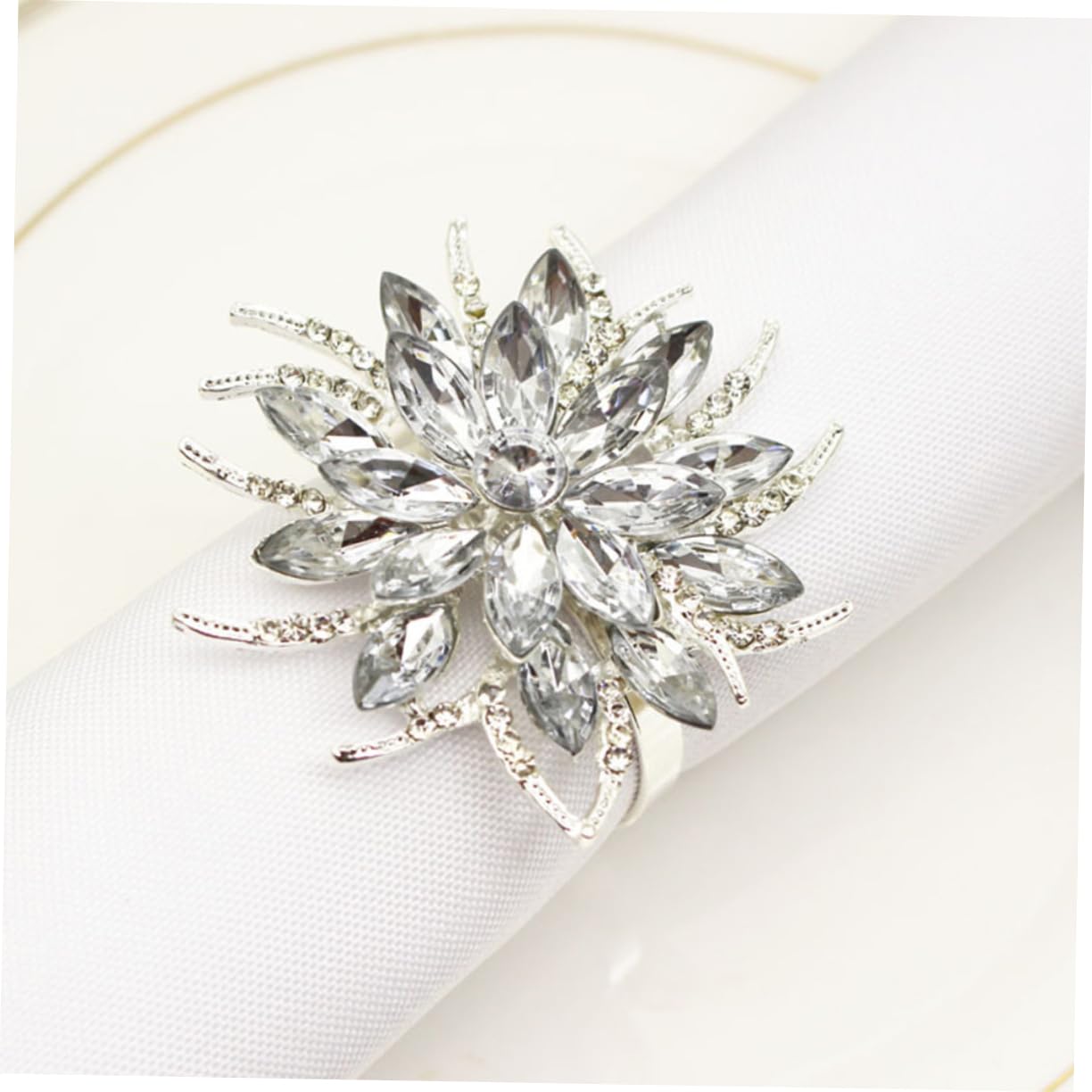 Alipis 2juegos Anillo De Servilleta De Forma De Cristales Decoración Elegante Para Bodas y De Navidad