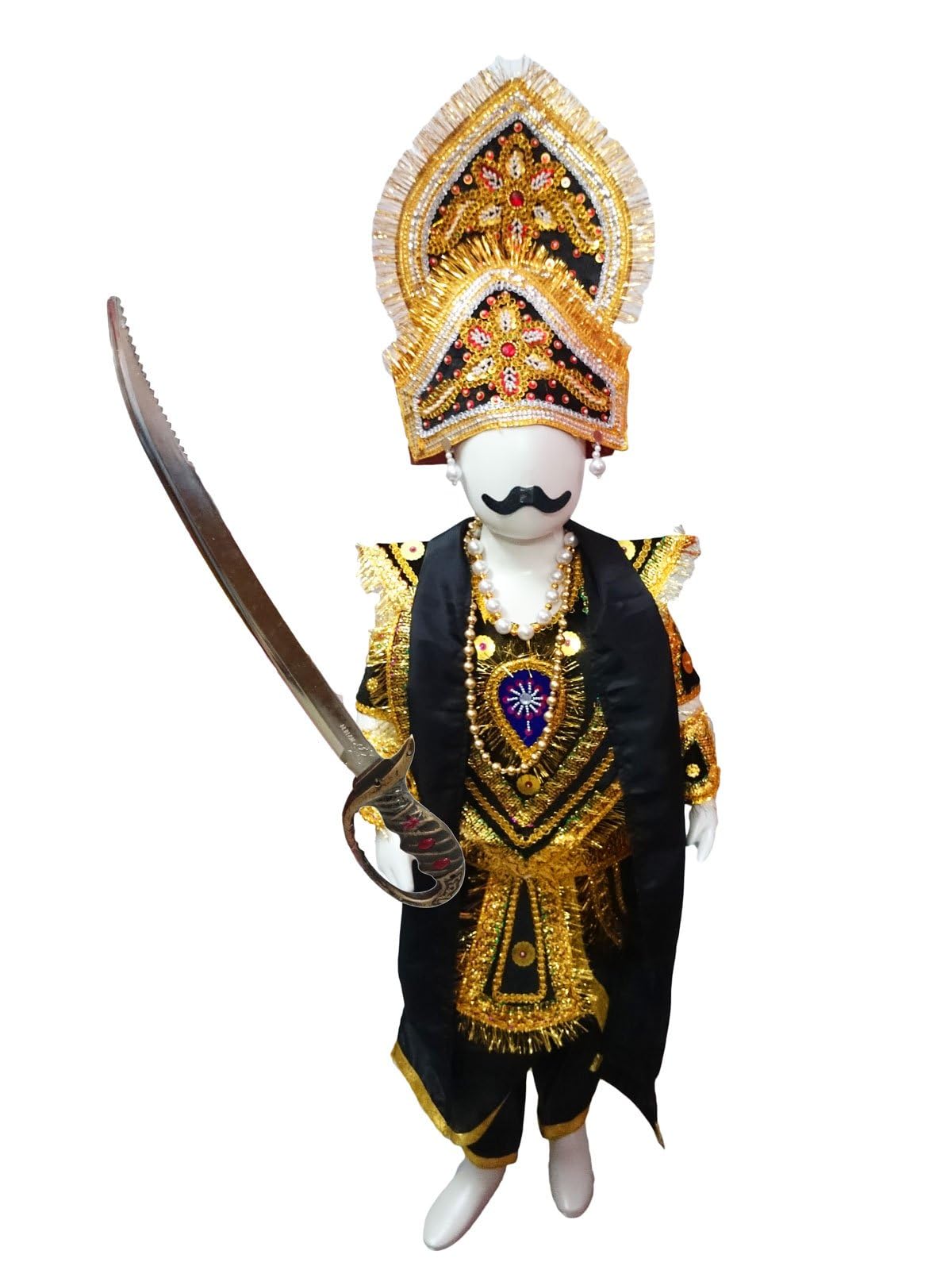 BookMyCostume Ravana Lankesh Kansa Evil Ramayana Ramlila Kids & Adults Fancy Dress Costume With Sword 8-10 years (B0D3B6ZF9R) Amazon Price History, Amazon Price Tracker