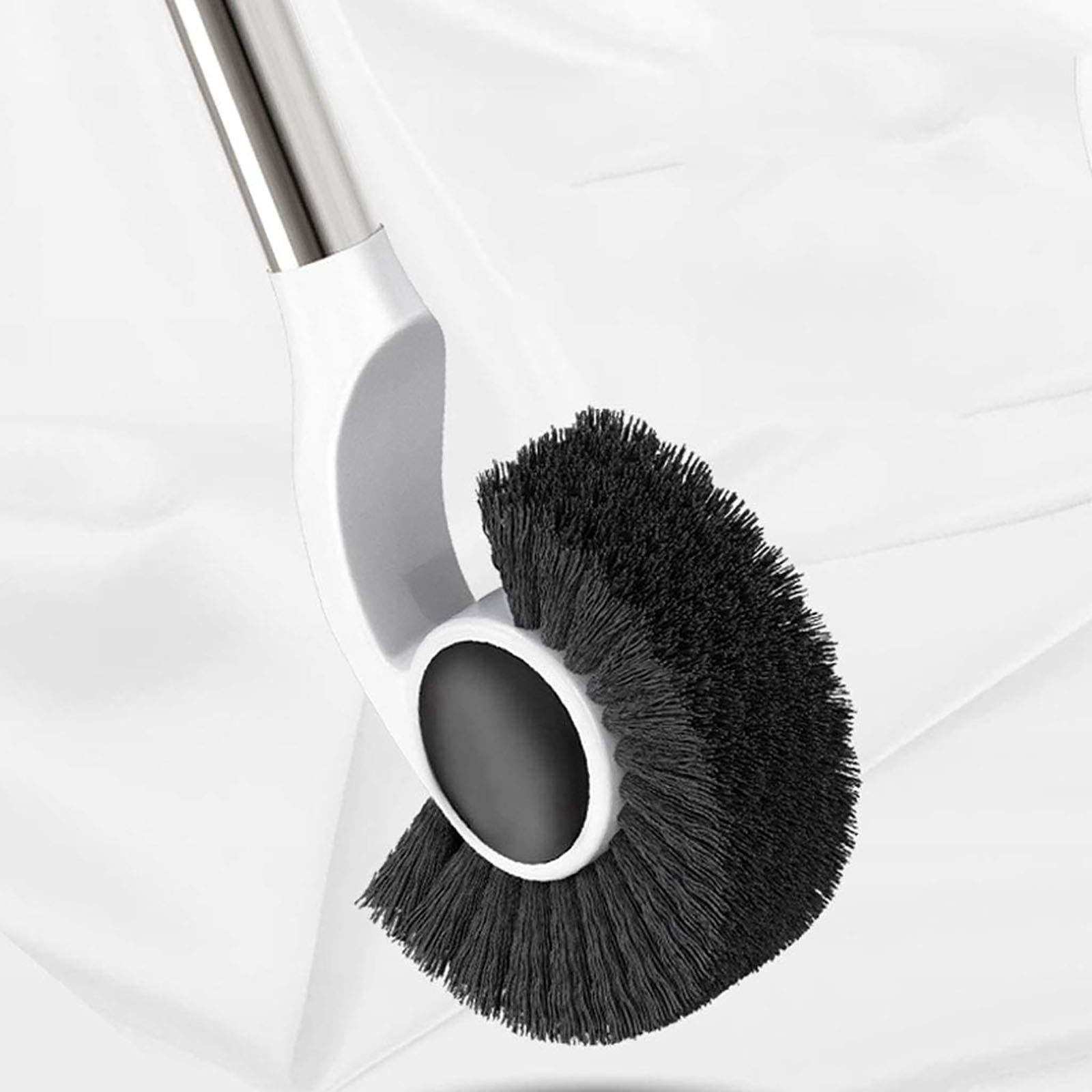 Scopino per WC, scopino per WC e Set di Supporto, spazzole per WC in Silicone per Pulizia Profonda con setole morbide TPR per Supporto per Superficie con spazzolino da Bagno, Nero