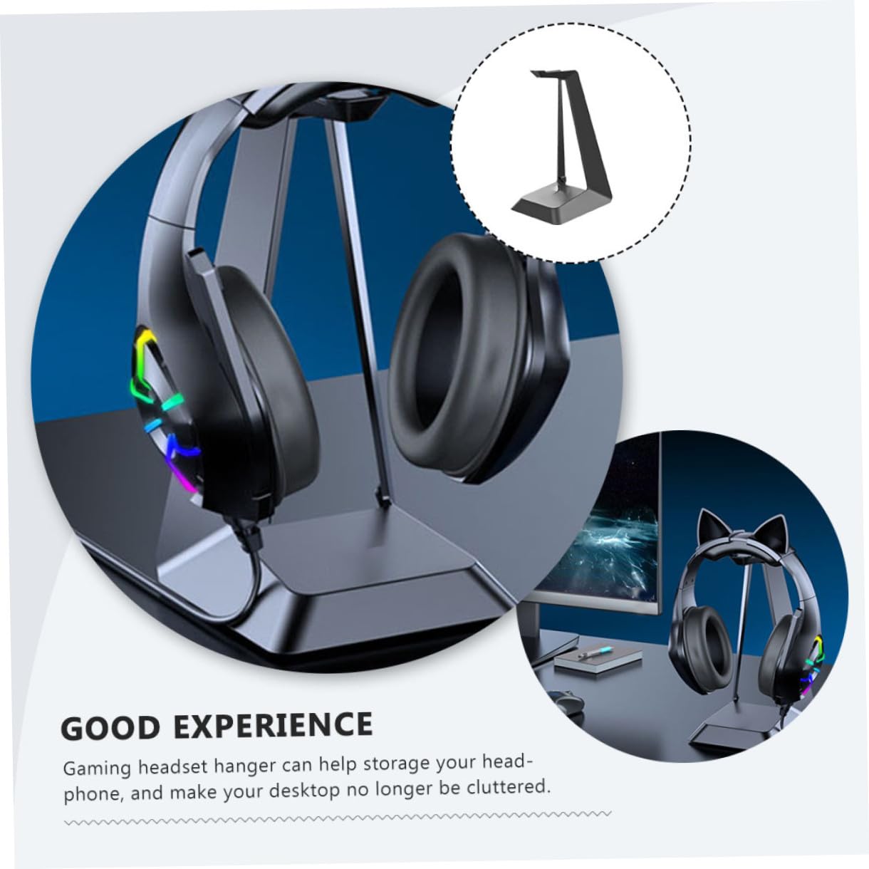 IMIKEYA Supporto Per Cuffie Gaming Gancio Da Scrivania Per Cuffie Organizer Per Headset Da Gioco Stabile e Pratico Per Cafè