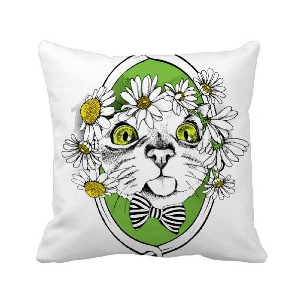 Protection de tête de chat avec cette housse de coussin carrée à nœud