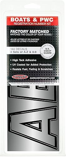 Vista 6 de Kit de números para registro de fábrica Hardline Products en color azul y negro, Cromo/Negro