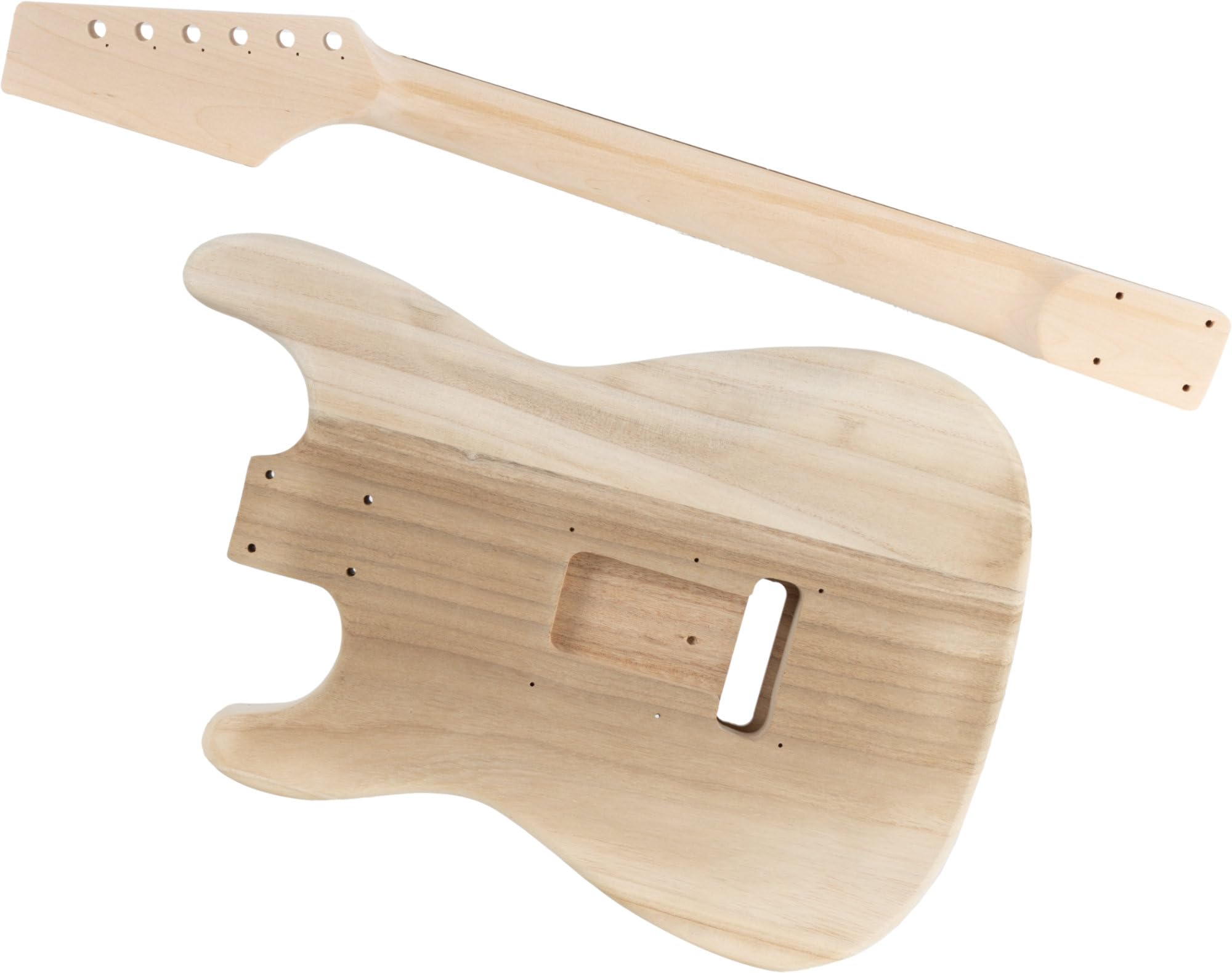 Rocktile E-Gitarren Bausatz ST-Style - DIY Elektrische Gitarre Bausatz inkl. Hardware - Paulownia-Korpus, Ahorn-Hals, Palisander-Griffbrett - 3 Single Coil Pickups - Vintage Tremolo - Natur