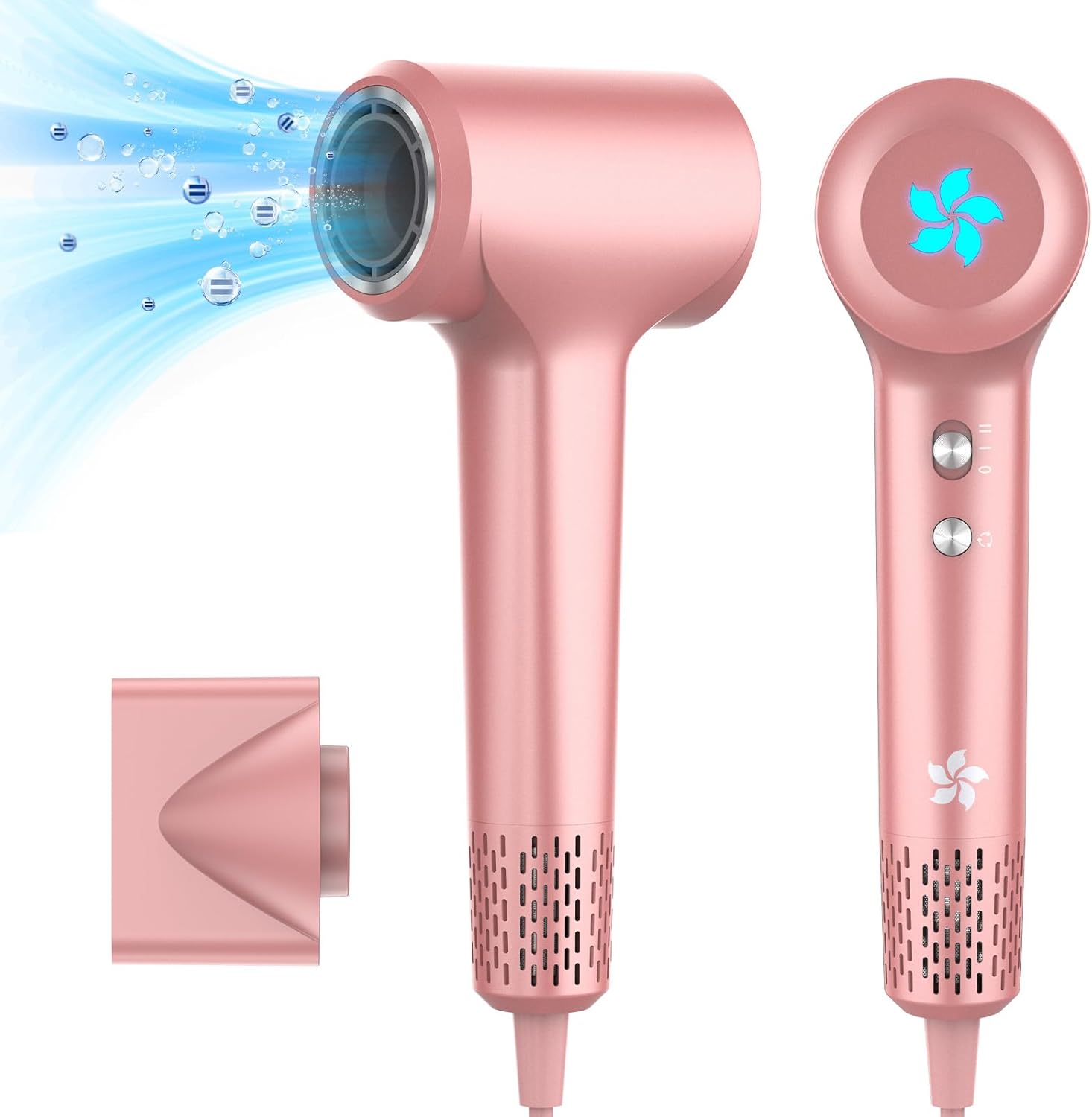 Asciugacapelli Ionico, 1500W Phon Capelli Professionale, Phon al Plasma da 400 Milioni, Motore brushless da 110.000 giri/min per Asciugatura Rapida, 57dB Rumore Basso per Viaggio e Domestico