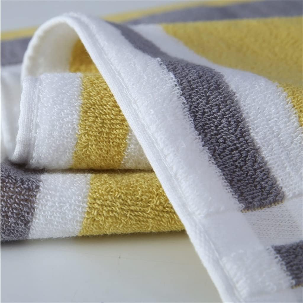 3PCS Towel Set Yellow Red Stripe Large Thick Bath Towel Bathroom Hand Face Shower Towels Home(D)