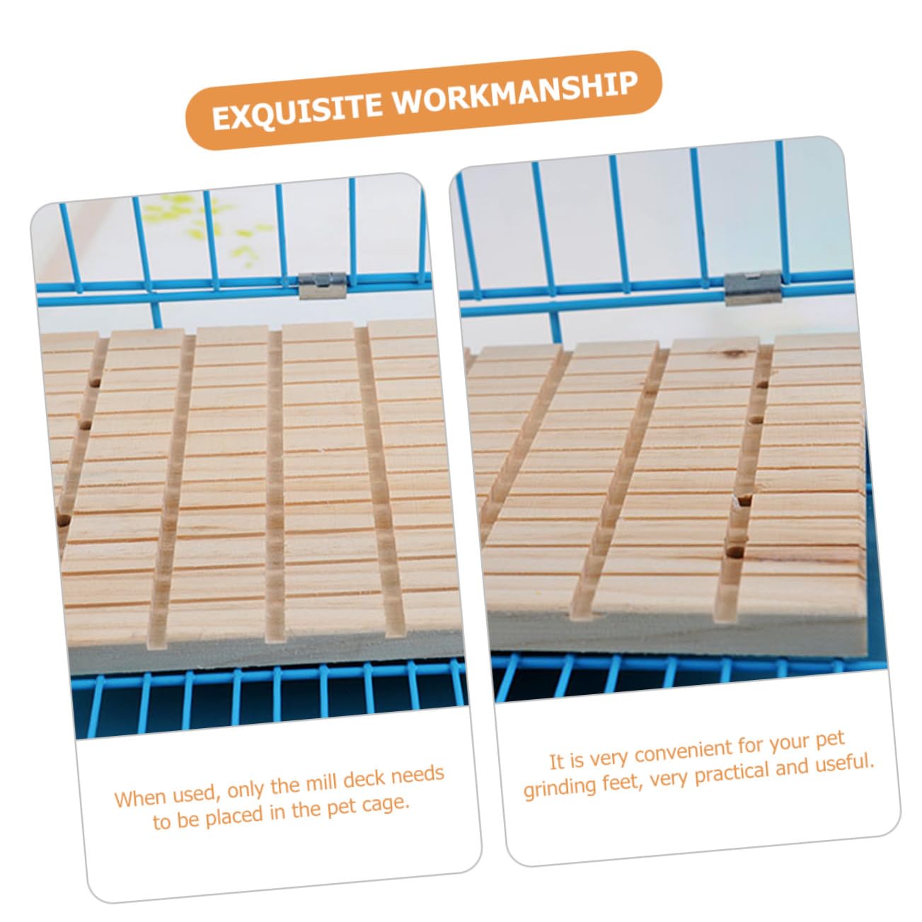 Gatuida Piastra Tiragraffi in Legno 27x20x1,5 Cm per Piccoli Animali Domestici, Tavoletta per Unghie Conigli e Cincillà, Accessorio per Cura Artigli Uso Domestico in Gabbia