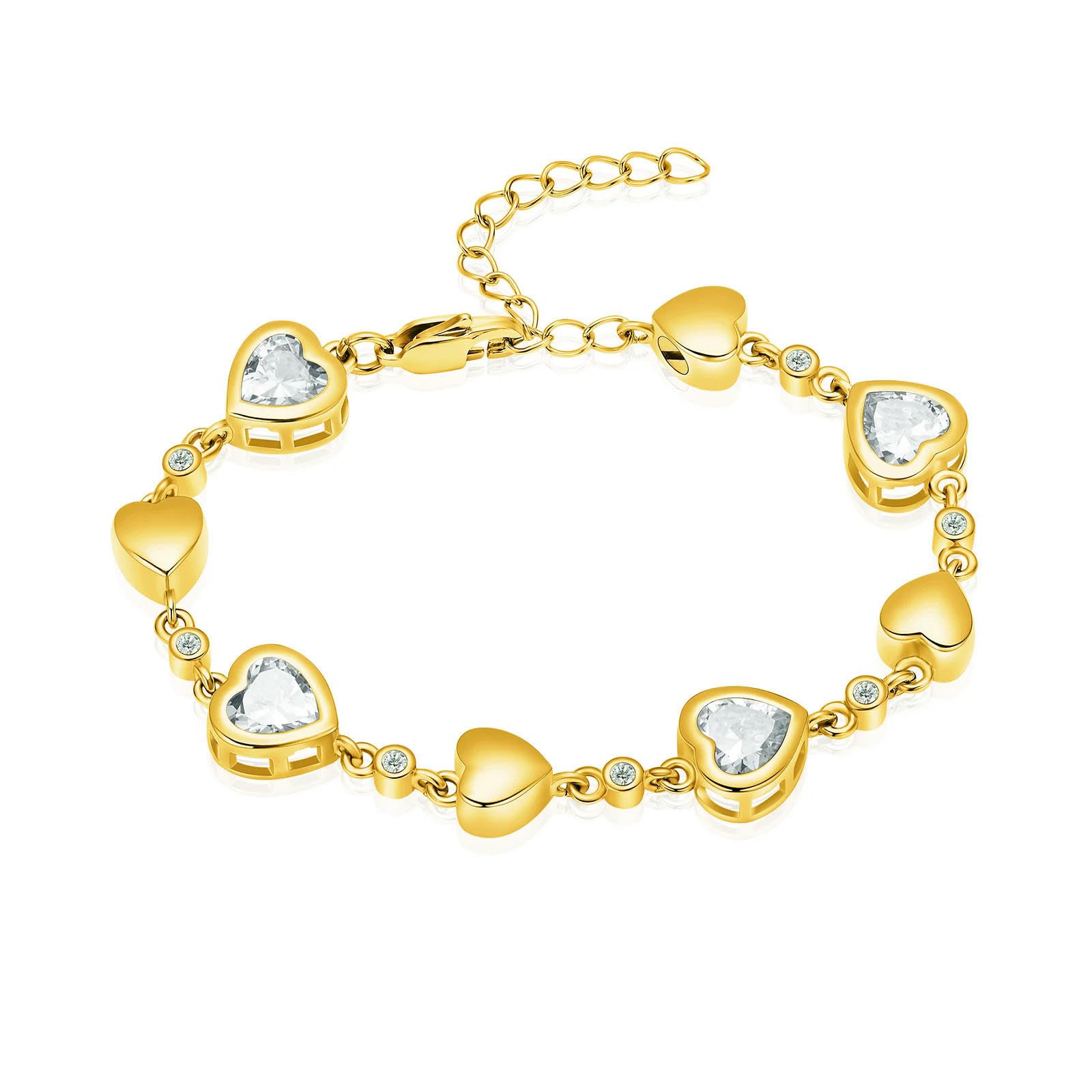Bracelet urne cœur en acier inoxydable ajustable pour hommes et femmes