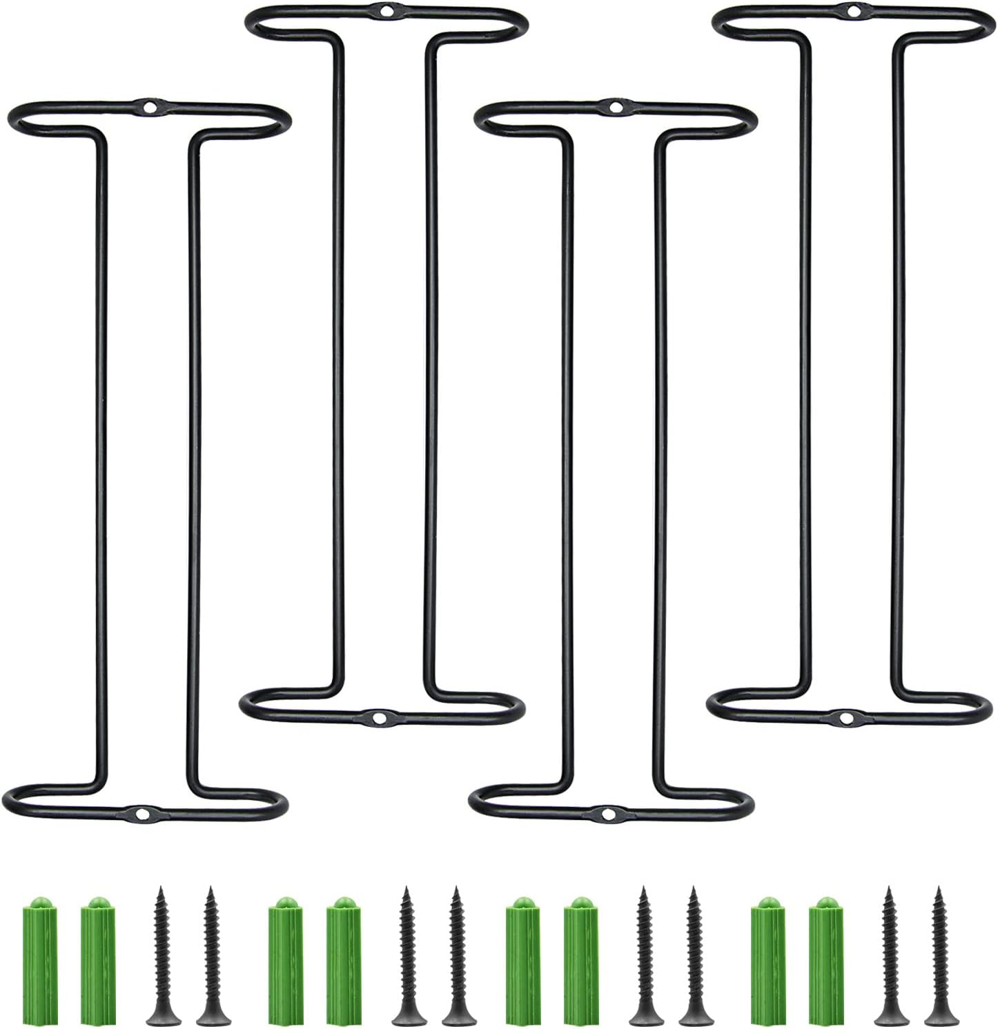 Wine Glass Rack Under Cabinet Shelf Glasses Holder Storage With Drying Stemware Rack Under Counter Metal Hanger Hanging Rack for Kitchen Black 10.4in ?set of 4? Black