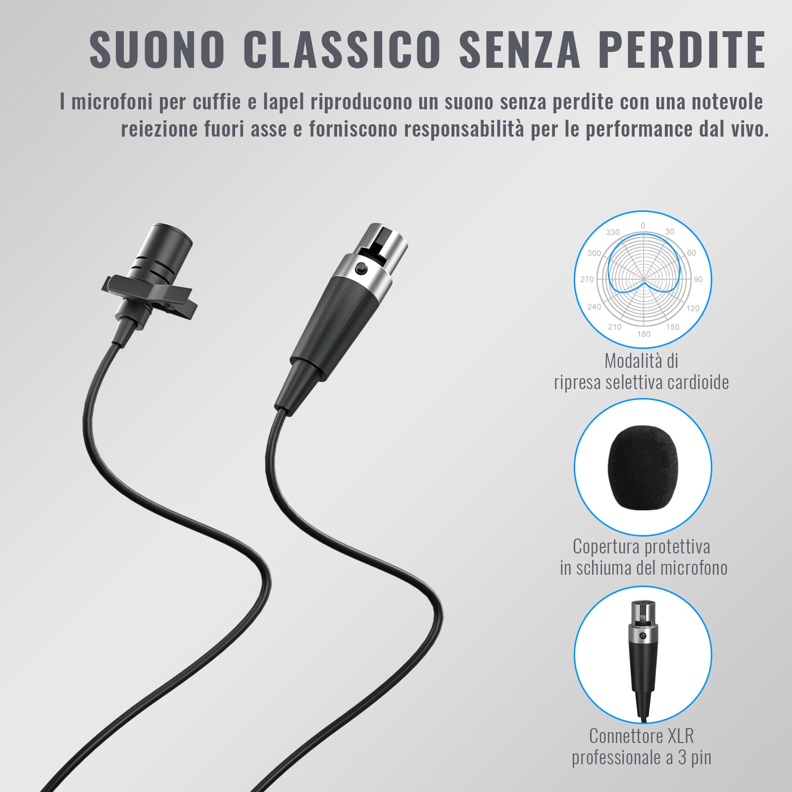 Phenyx Pro Sistema Microfono Wireless UHF a 2 canali PTU-52-2B | Auto Pair, 2 bodypack, microfoni headset/lavalier, 2 × 30 frequenze, portata 200 ft, vivavoce, chiesa