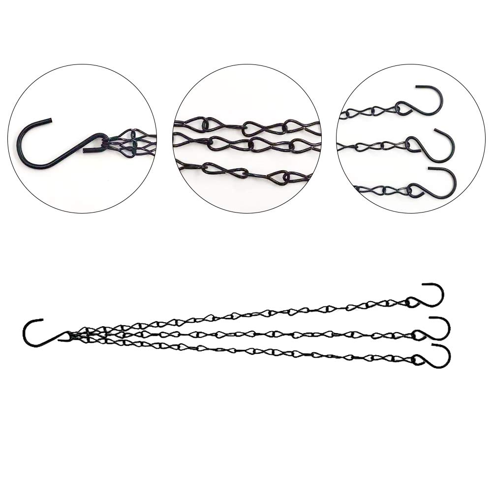 Metallo Catena Sospesa,6 Pezzi Catena per Appendere Il Cesto di Fioriere Catena a Cesto Appesa,Catena a Cesto Appesa Pianta Catena Vaso Catene in Metallo Set Clip e Ganci
