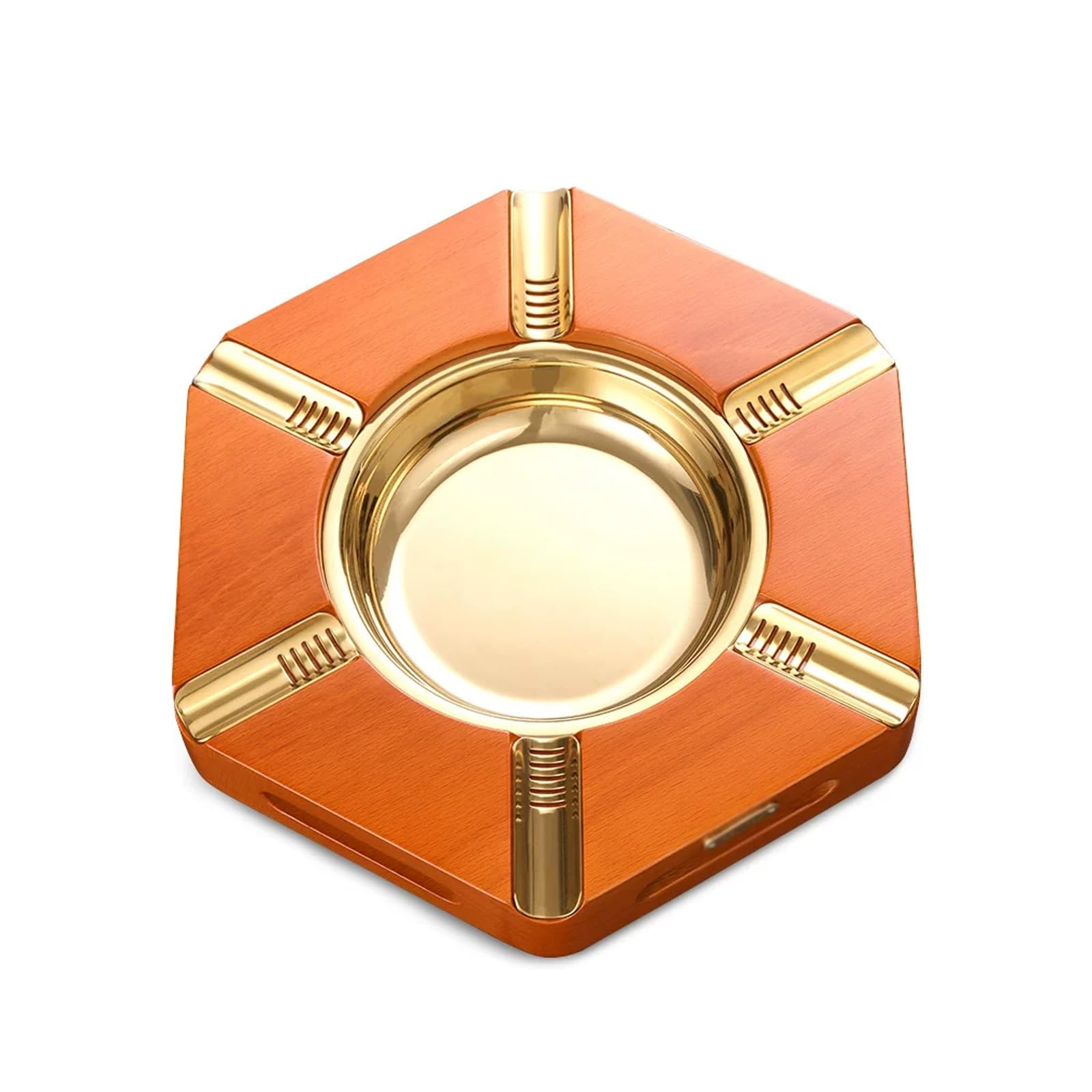 Popielniczka do cygar metalowa popielniczka do cygar na zewnątrz na patio na zewnątrz/wystrój domu nowoczesny stół popielniczki do cygar(Gold)