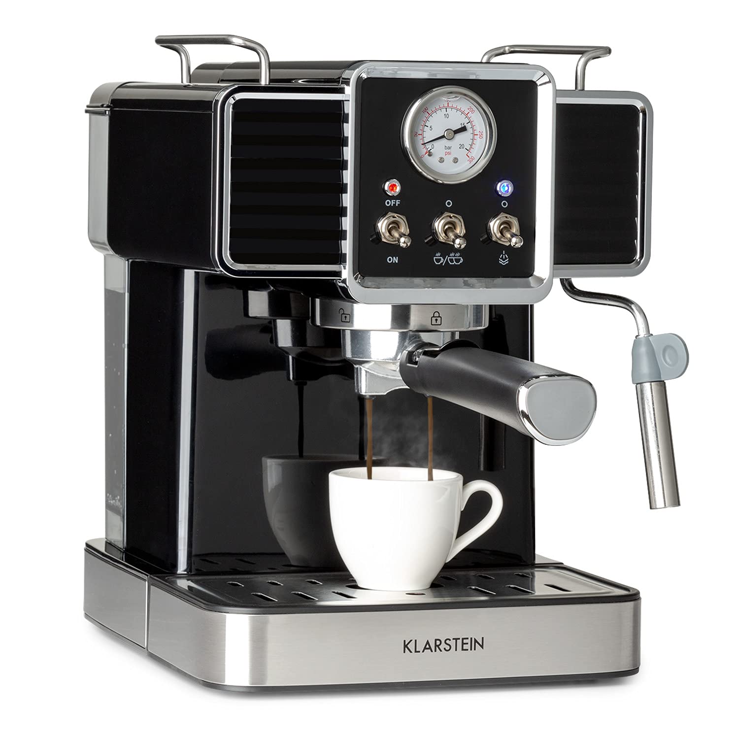 KLARSTEIN Gusto Classico, machine à expresso porte-filtre, 20 bars, 1350W