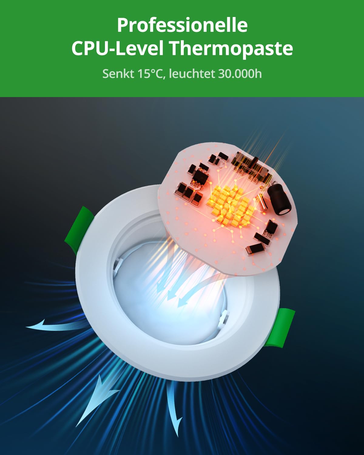 HOMEOW 20er Set LED Einbaustrahler 230V 5W 400LM IP44 Warmweiß Neutralweiß Kaltweiß 68-80mm Lochmaß