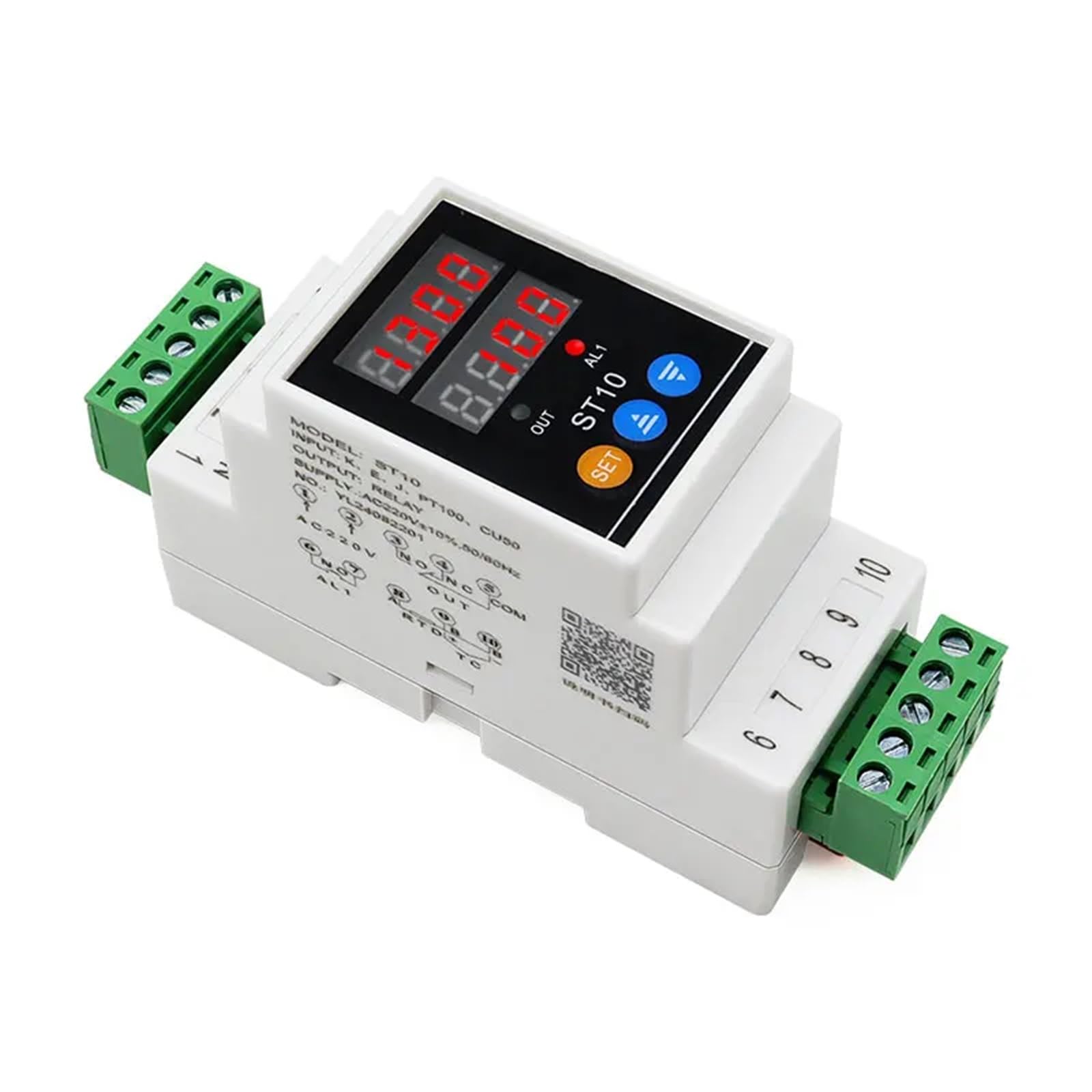 Termómetro digital ajustable con carril DIN LED, control de temperatura PID digital, salida de alarma, termopar