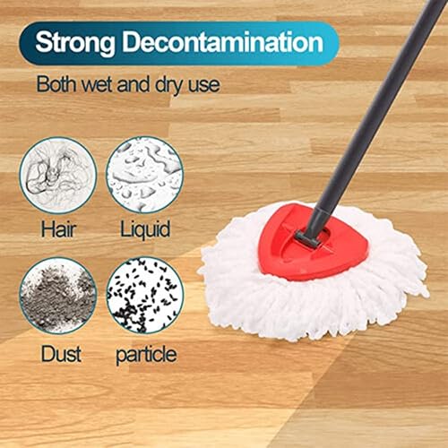 Miniatura 9 de 10 piezas compatibles con O-Cedar-Spin-Mop-Replacement-Head Easy Wring 1 sistema triangular de microfibra giratoria de repuesto de cabezal de
