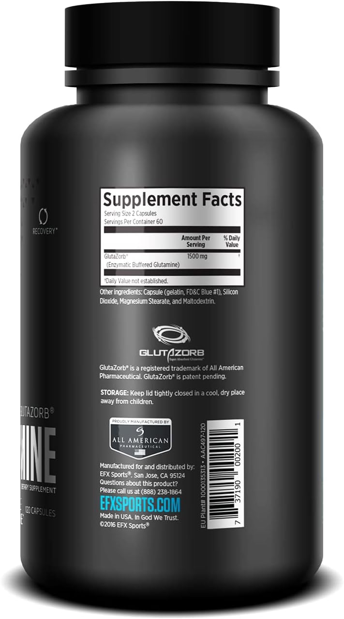 EFX Sports GlutaZorb Glutamine, Vegan-Based, Enzymatically Fermented, Highly Concentrated Form of Glutamine