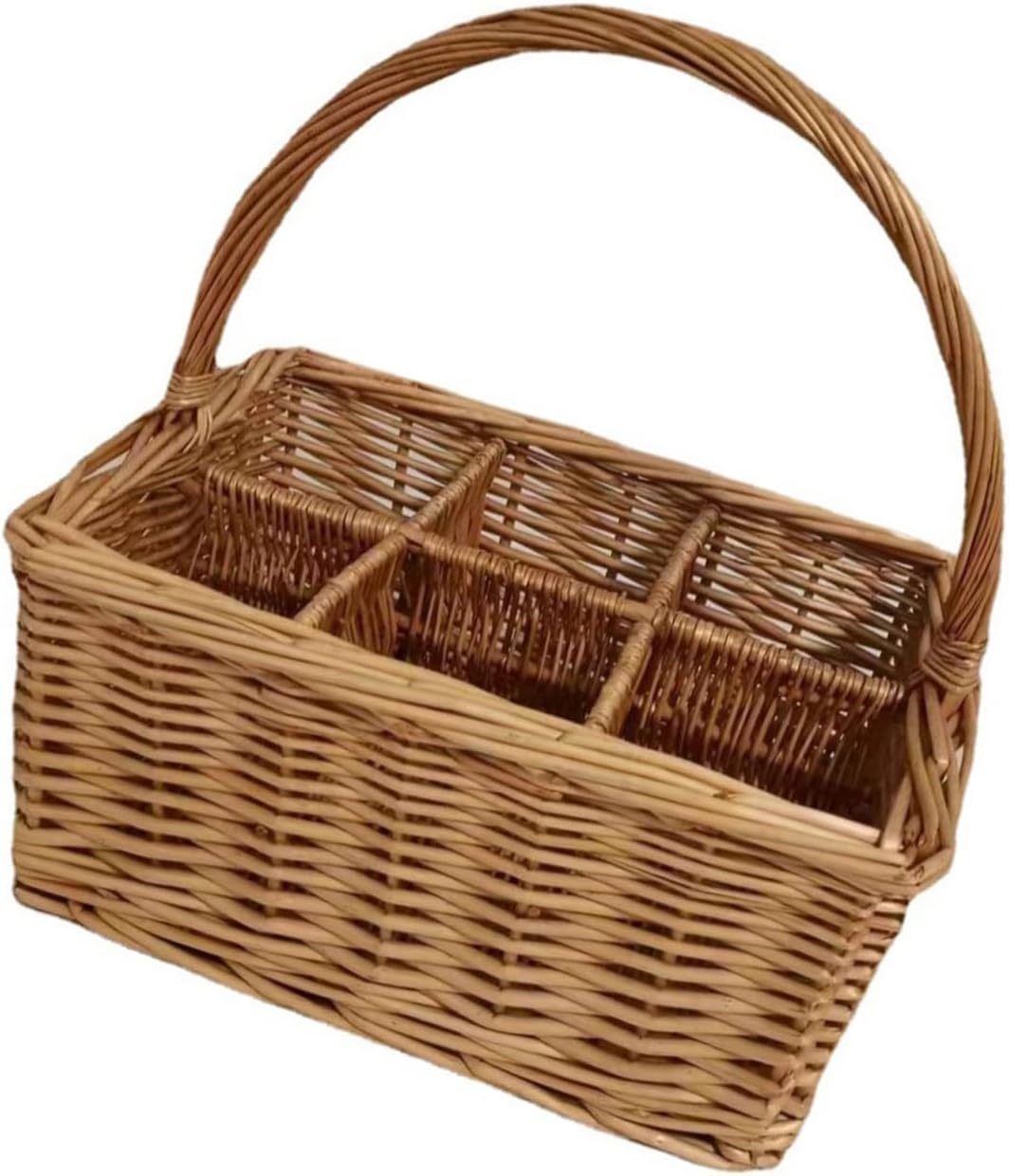 Wicker Utensil Cutlery Holder Flatware for Kitchen Dining Table, Restaurant, Cabinet, Holds Knives, Forks, Silverware, Serving Utensils and Wine Storage