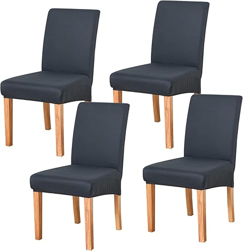 Miniatura 1 de Jin Le Juego de 6 fundas para sillas de comedor, color beige, XLextra grande, elásticas para sillas Parson para comedor, fundas protectoras lavables