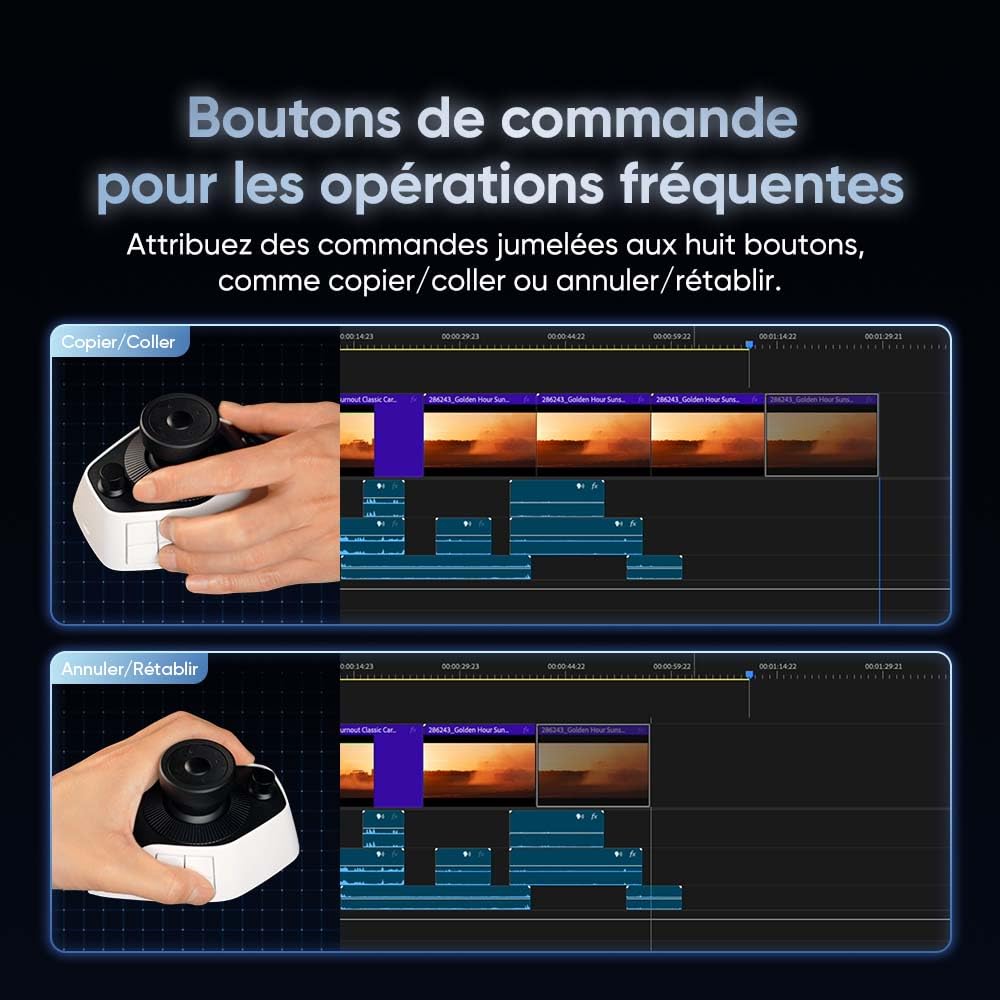 XPPen Pilot Pro Console de Montage Vidéo, Contrôleur avec 100+ Raccourcis Personnalisés