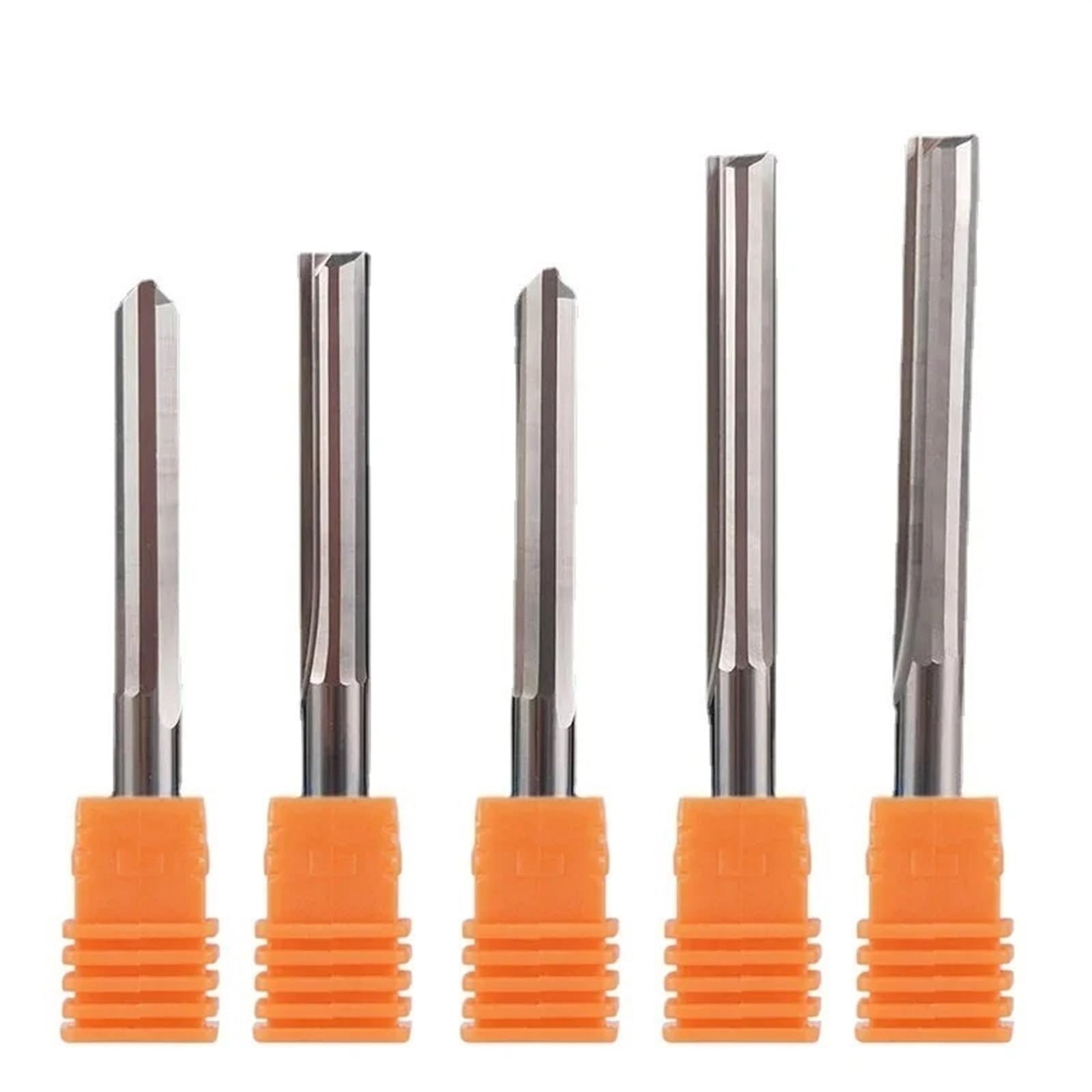 Fresa diritta con punta for router CNC, 3.175mm 4mm 6mm Fresa a due taglienti for scanalatura diritta Fresa in metallo duro integrale for legno acrilico(Size:6X6X25X50 50pcs)