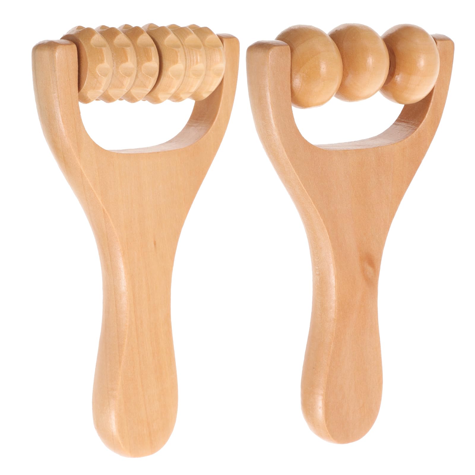 Masajeador de Pies Compacto de Madera, Rodillo Manual Redondo 2 Piezas, Ligero y Fácil de Sujetar para Uso Diario y Ver Televisión