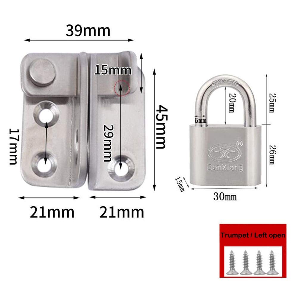 Loquet de Porte à pêne Coulissant, verrou de Portail, loquet de sécurité pivotant en Acier Inoxydable pour Porte de Bateau ou de Caravane