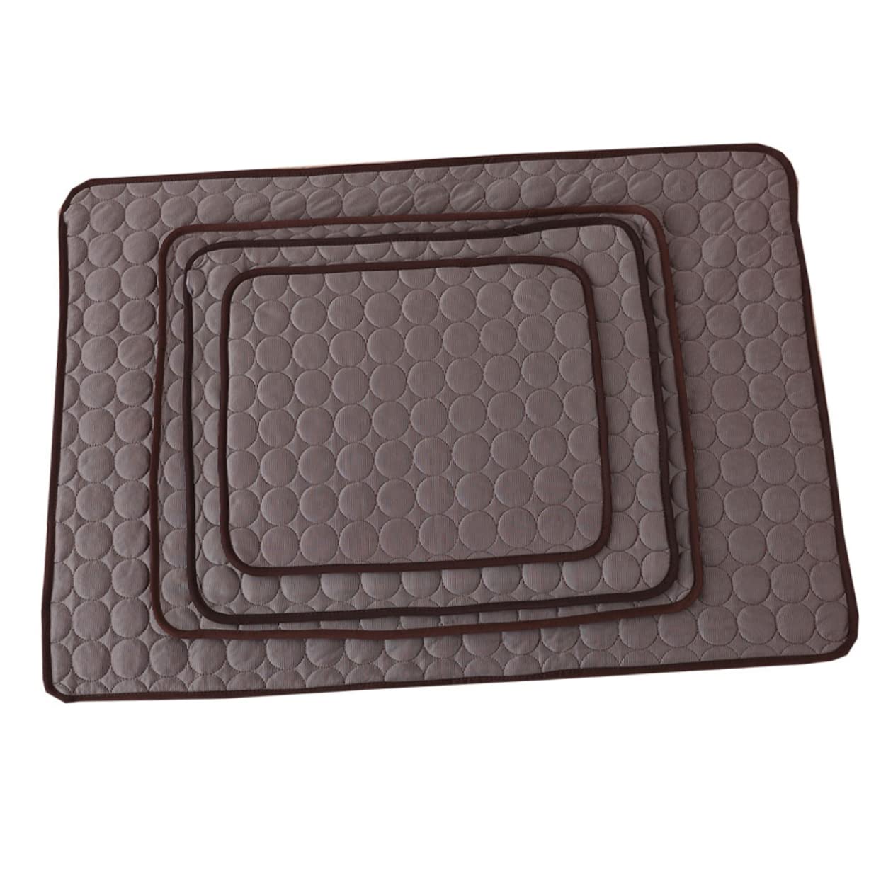 HAPINARY Self Cooling Mat for Dogs Summer Cooling Mat Ice Silk and Cotton Cool and Breathable for Cats Crate or Chair Coffee