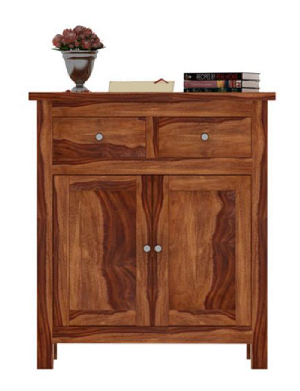 Sheesham Wood Sideboard Cabinet with 2 Drawers and 2 Door Cabinets | Multipurpose Storage for Living Room, Office and Kitchen | Durable Wooden Home Furniture | 1 Year Warranty (Teak Finish)-image-47
