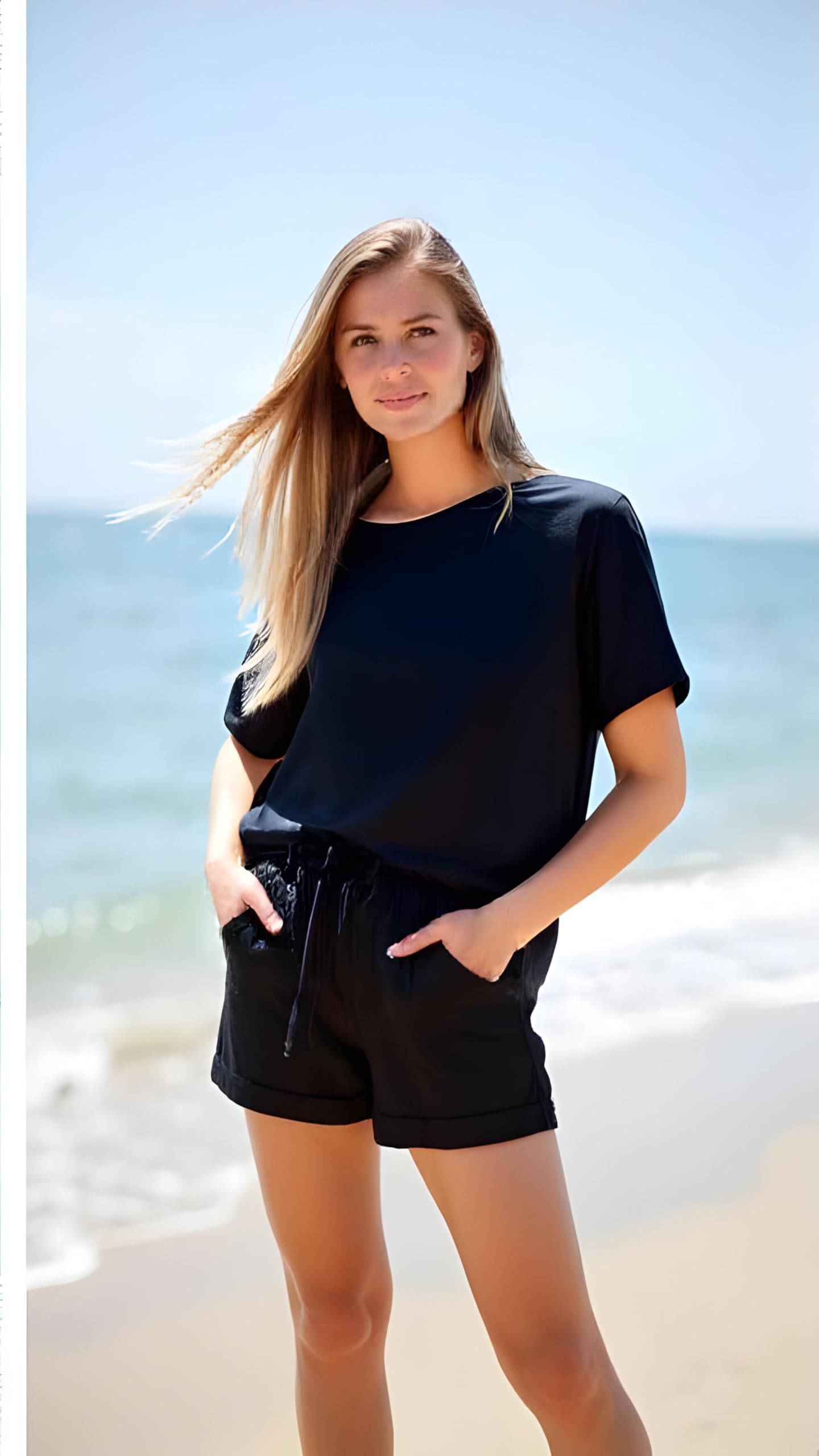 779hub - Dry Shirt/Sweatshirt & Shorts/Unisex Sportswear/Swimwear/Gymwear for Women/Men (in, Alpha, 2XL, Regular, Standard, Black) 2
