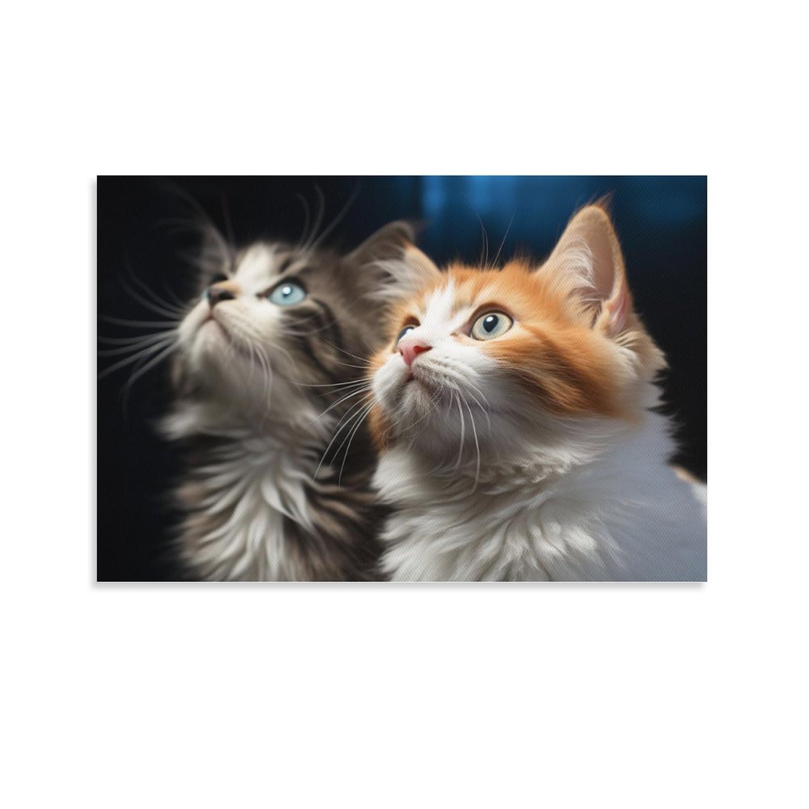 AYAROS Cat Watching Wall Art Canvas Poster Gorgeous Cute Kitten Wall Decor Poster Dormitory Decor Painting Art Unframed 16x24 inch