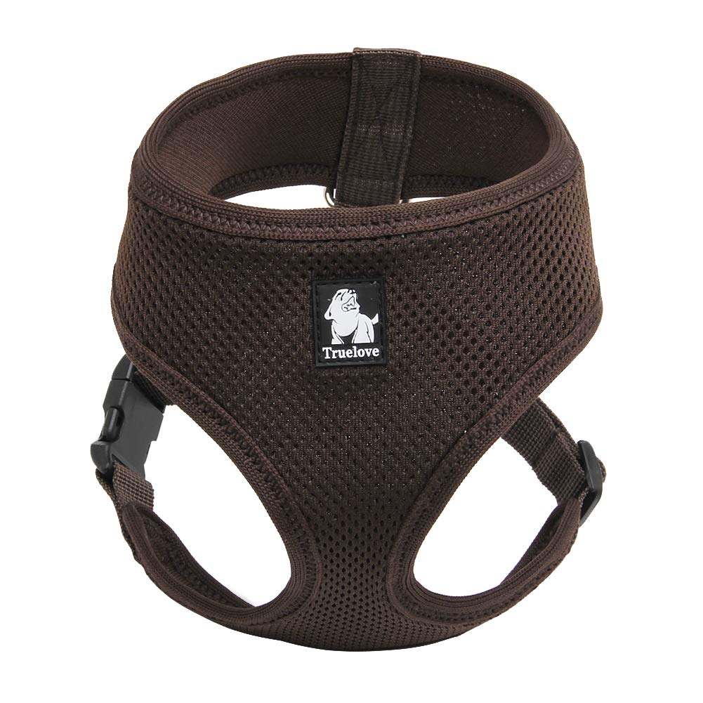TRUE LOVE Dog Soft Breathable Comfortable Lightweight Mesh Harness, Puppy Walking Harness Pet Vest TLH1911 (XL, Brown)