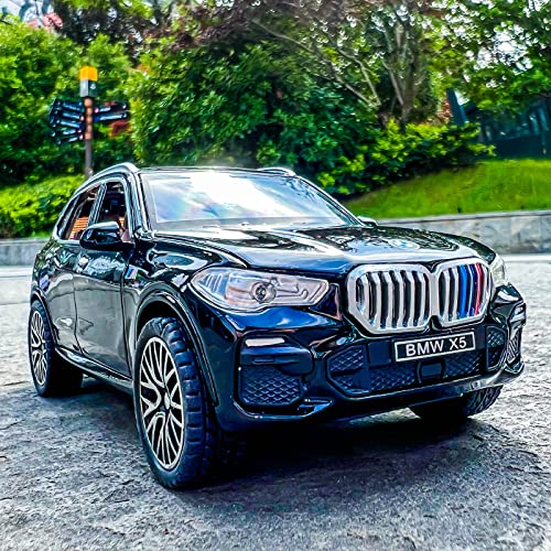 TGRCM-CZ 1/32 X5 SUV Modellauto Spielzeug, Druckguss Legierung Pull Back Auto Modell mit Licht und Sound Spielzeugfahrzeuge für Kinder Schwarz