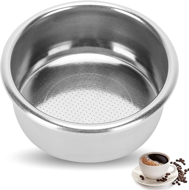 Stainless Steel Coffee Filter, 2 Cups 54mm Stainless Steel Non Pressurized Filter Basket Bottomless Portafilter Espresso Machines Accessories